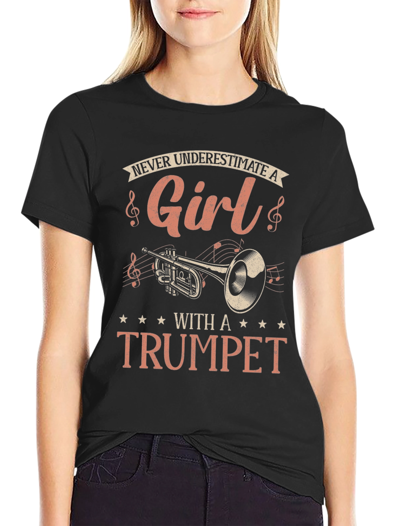 Never Underestimate A Girl With A Trumpet T-Shirt