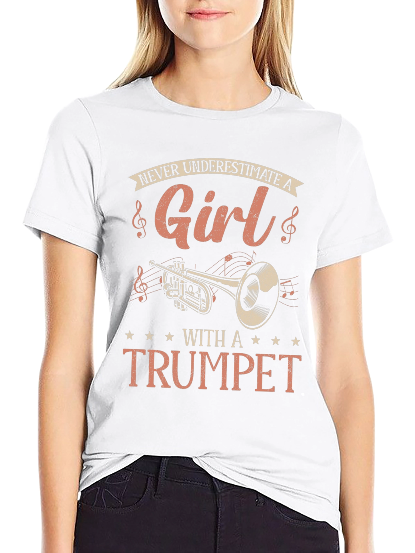 Never Underestimate A Girl With A Trumpet T-Shirt