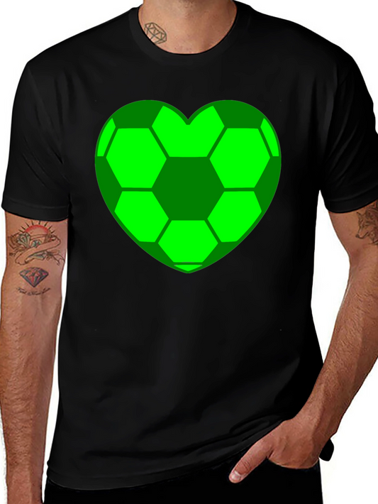 Soccer Heart T-Shirt - Black Cotton Tee