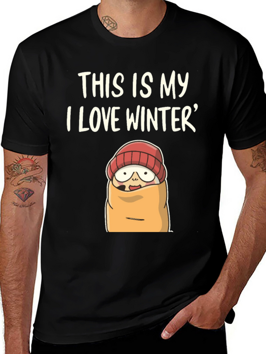 Funny Winter T-Shirt: I Love Winter Cartoon Graphic Tee