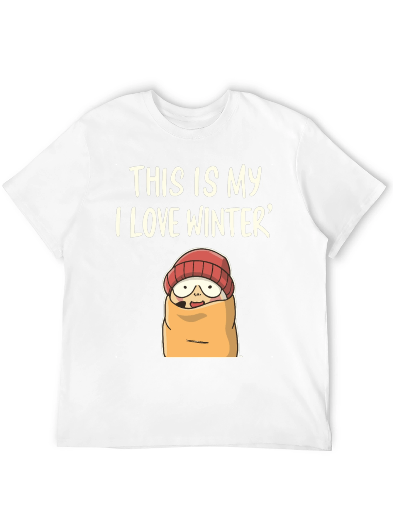 Funny Winter T-Shirt: I Love Winter Cartoon Graphic Tee