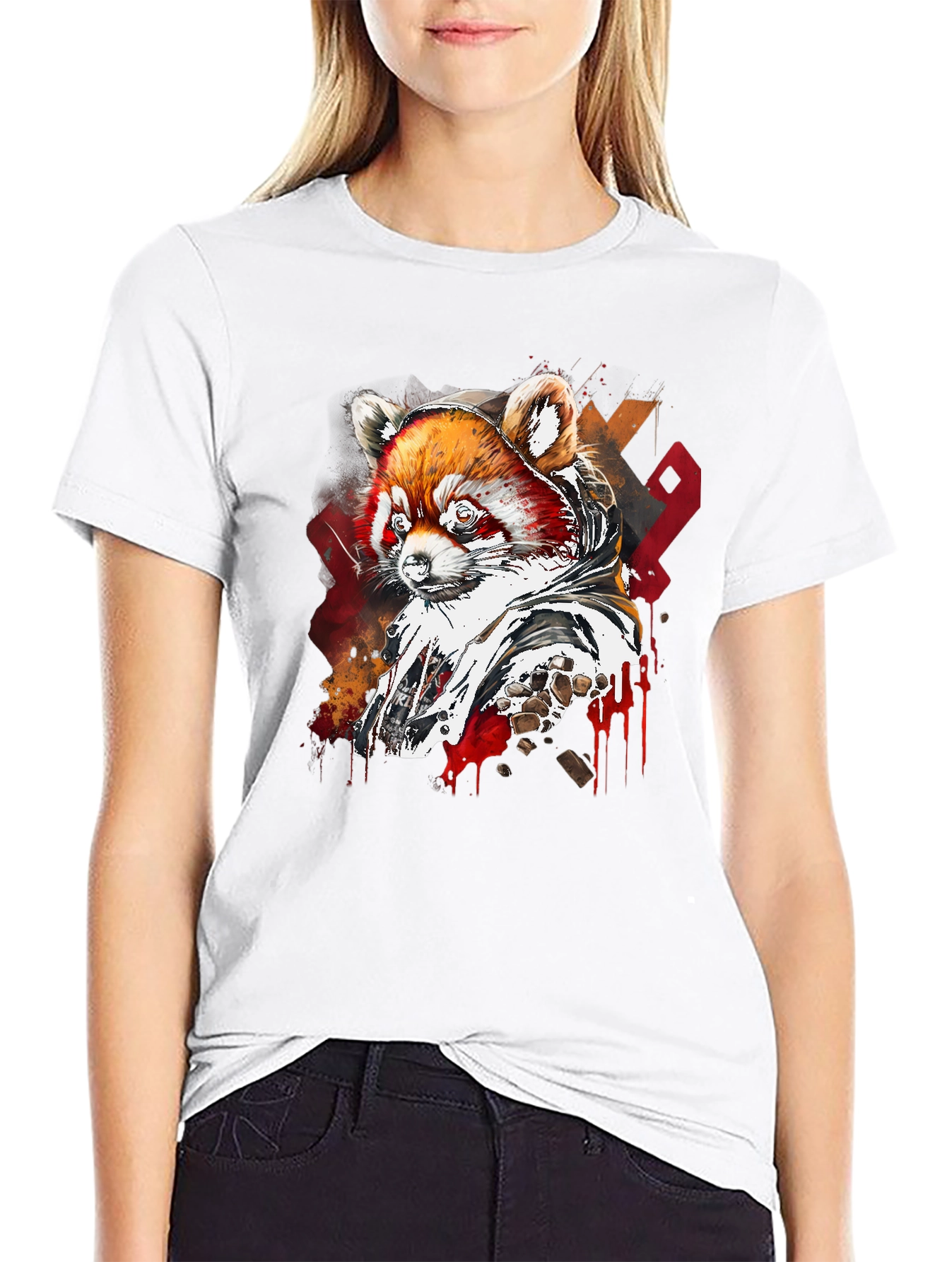 Red Panda Graphic Tee - Stylish Animal Print T-Shirt