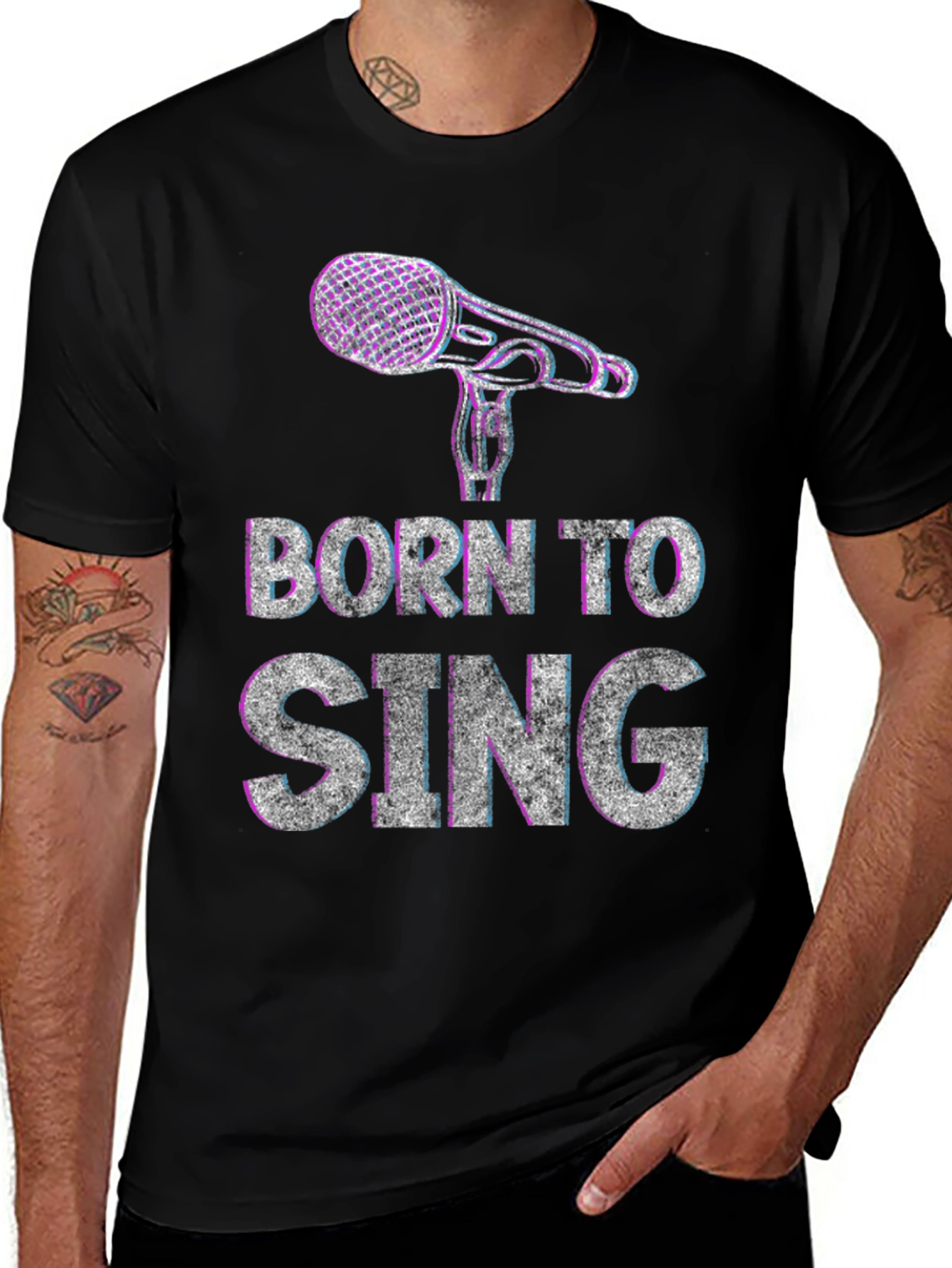 Born To Sing Microphone Graphic Tee