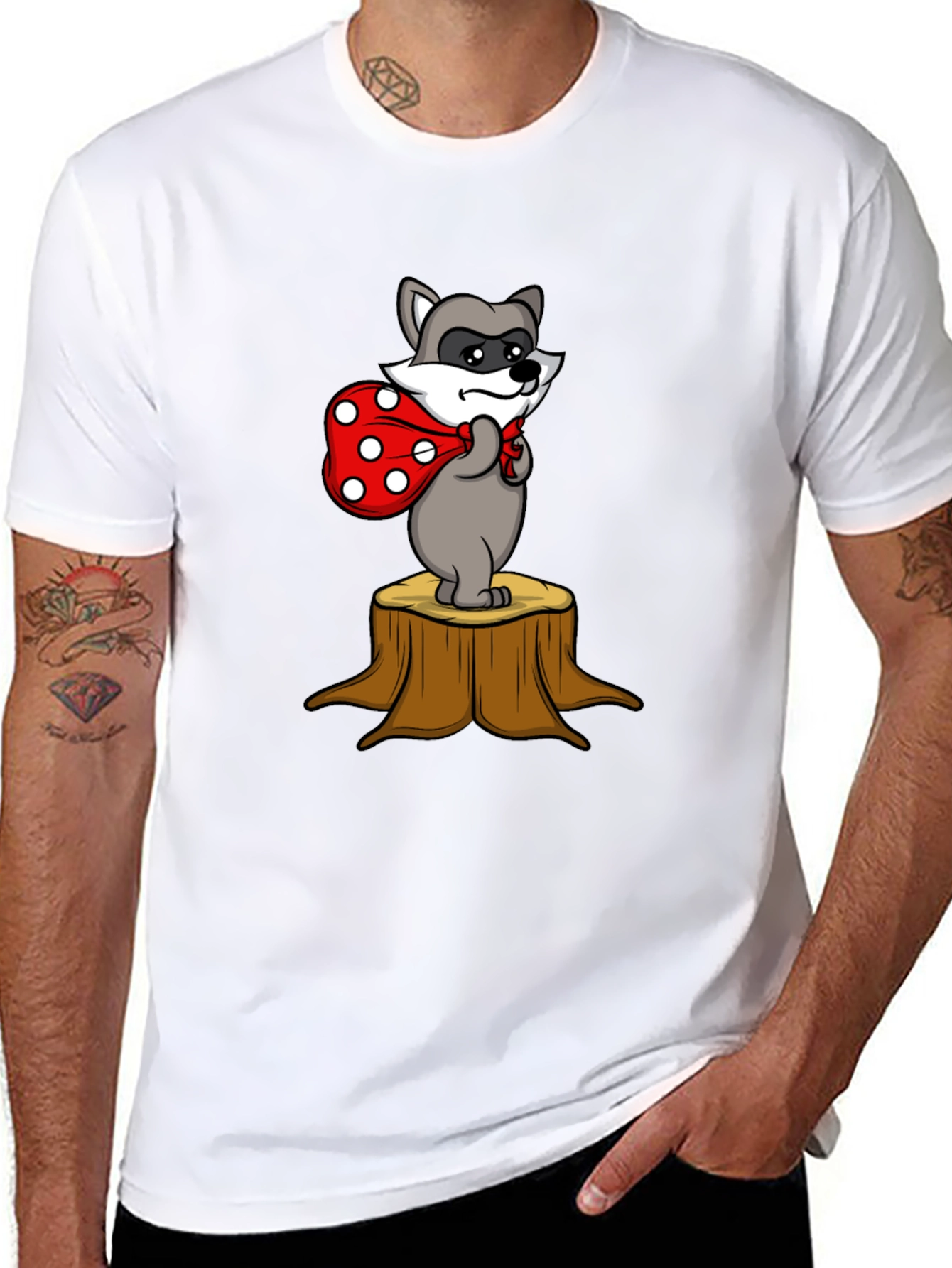 Raccoon Bandit Tee - Cute Cartoon Graphic T-Shirt