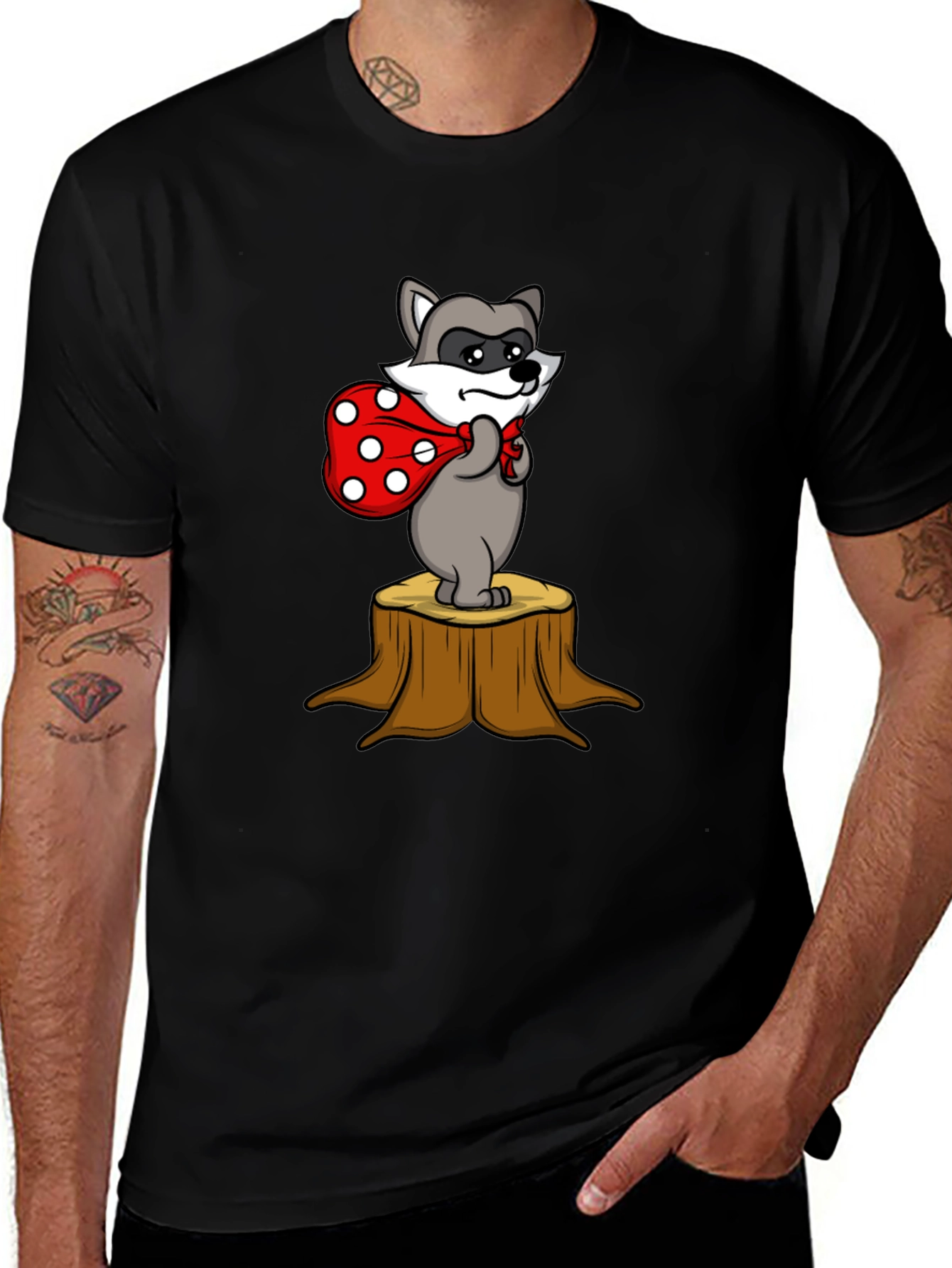 Raccoon Bandit Tee - Cute Cartoon Graphic T-Shirt