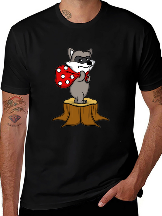 Raccoon Bandit Tee - Cute Cartoon Graphic T-Shirt