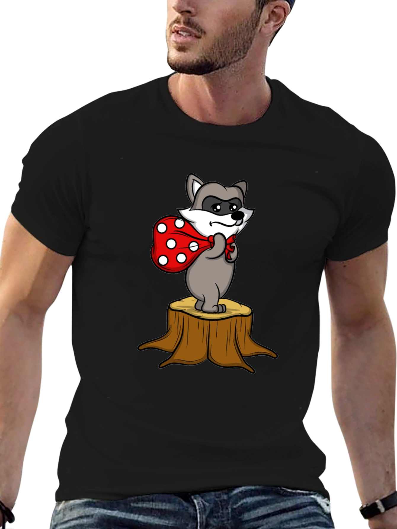 Raccoon Bandit Tee - Cute Cartoon Graphic T-Shirt