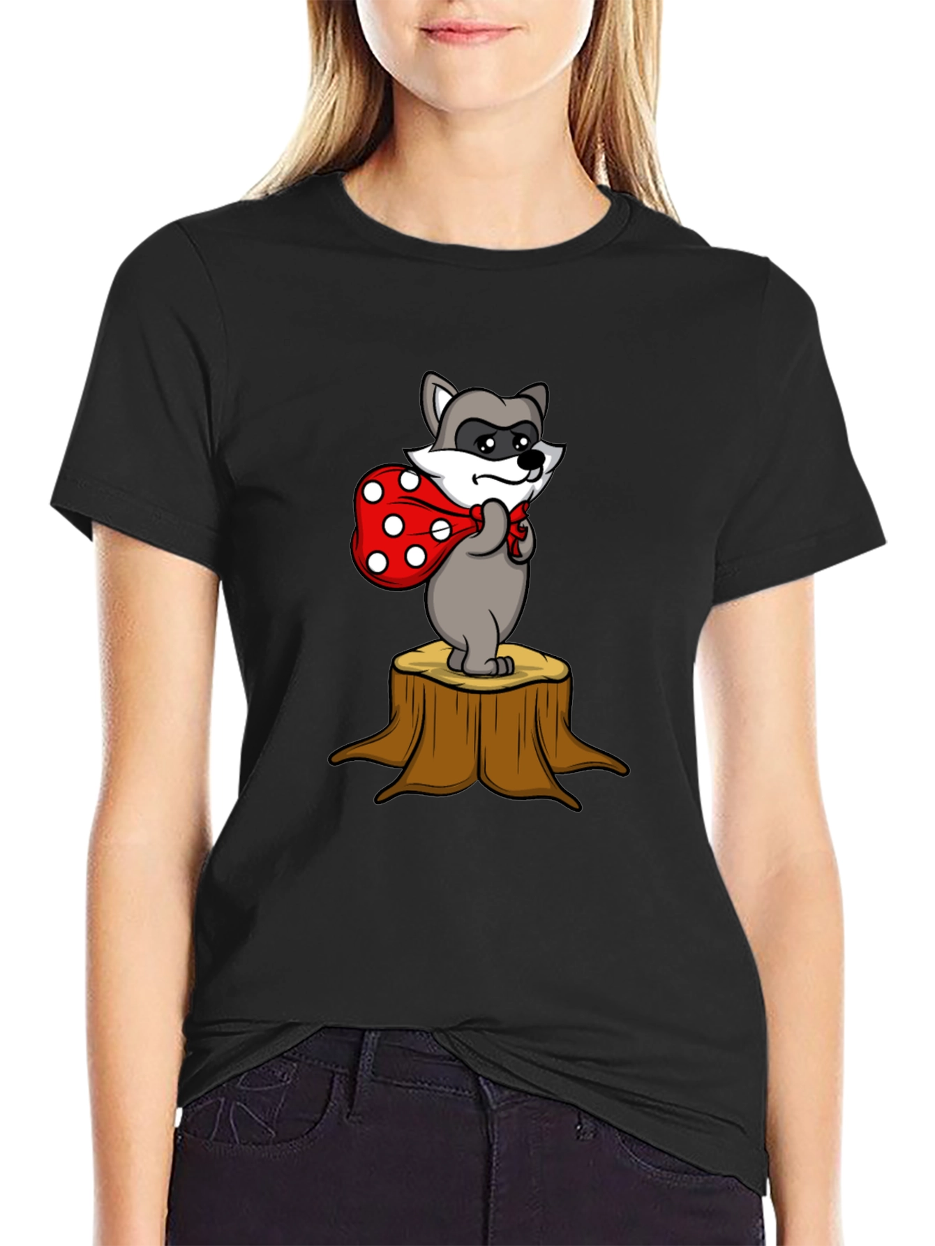 Raccoon Bandit Tee - Cute Cartoon Graphic T-Shirt