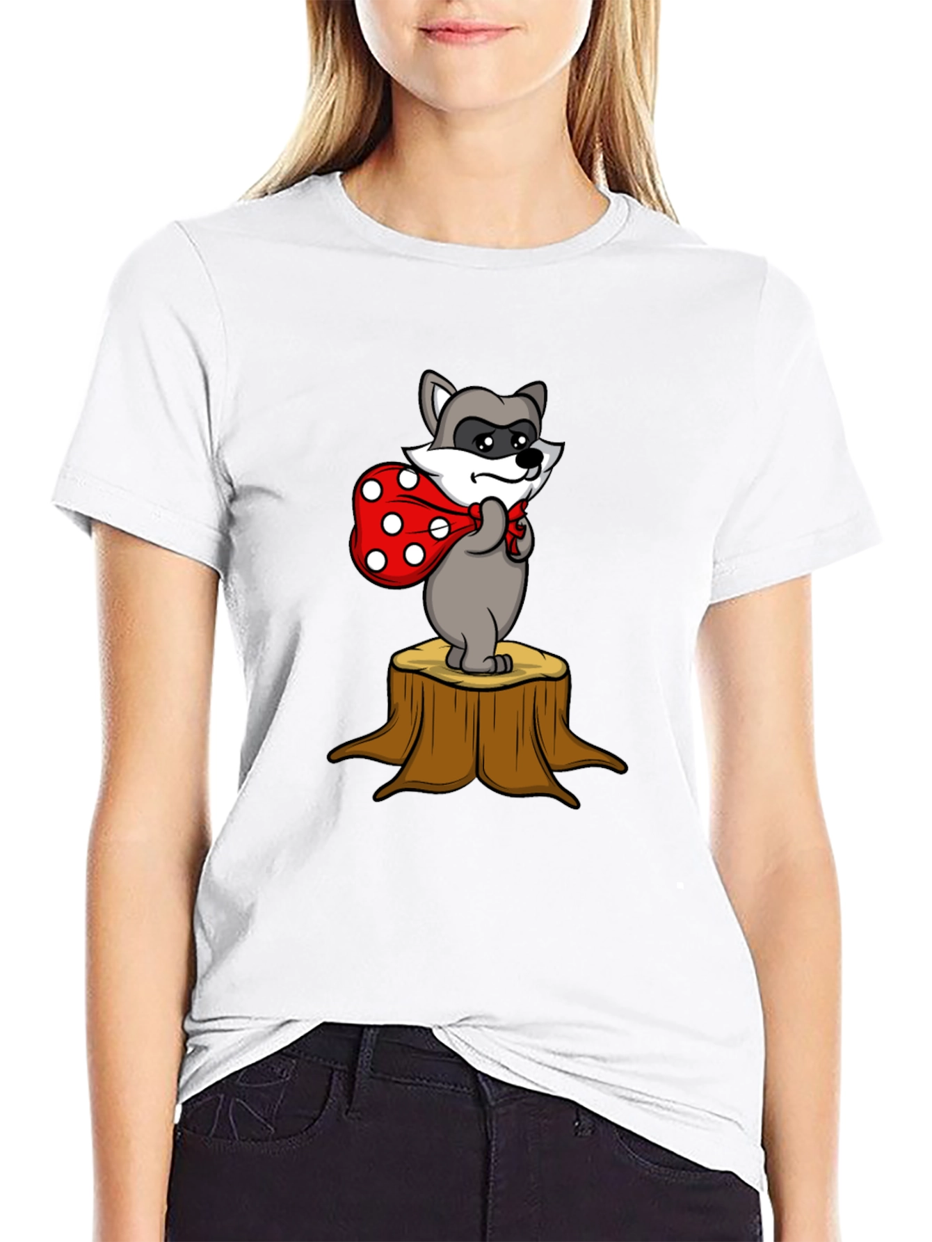 Raccoon Bandit Tee - Cute Cartoon Graphic T-Shirt