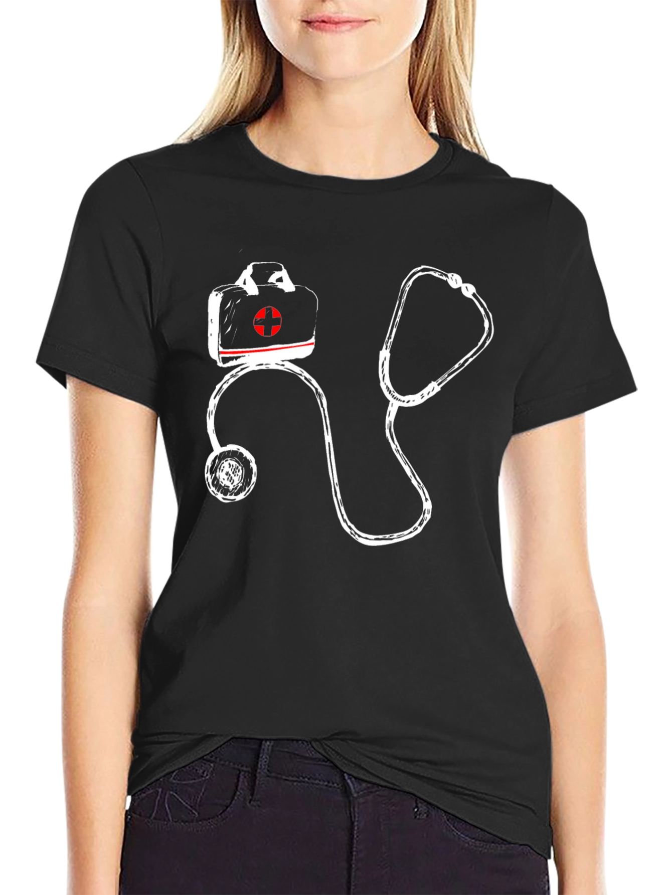 Medical First Aid Stethoscope Graphic T-Shirt