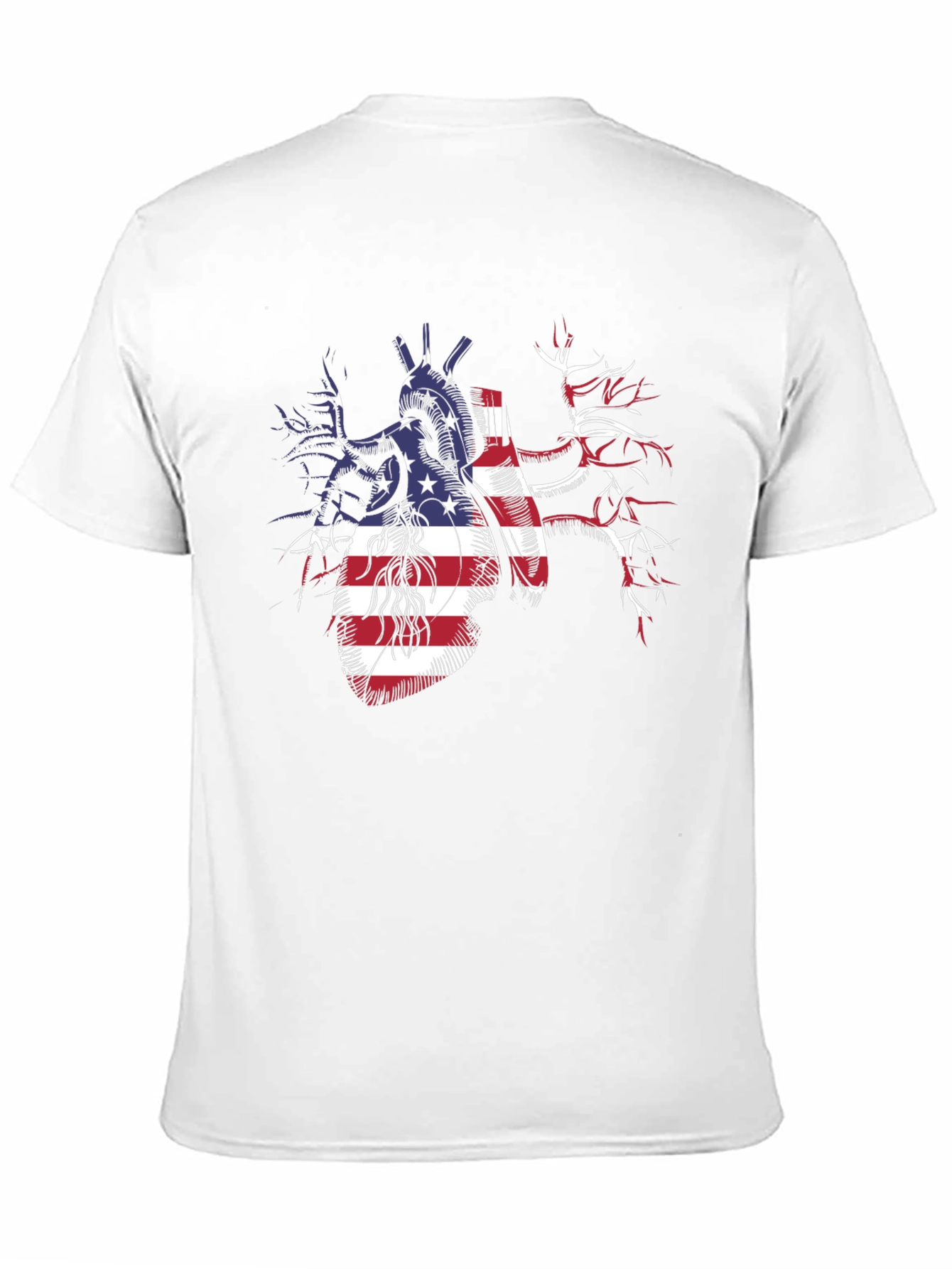 Patriotic Heart USA Flag Graphic T-Shirt
