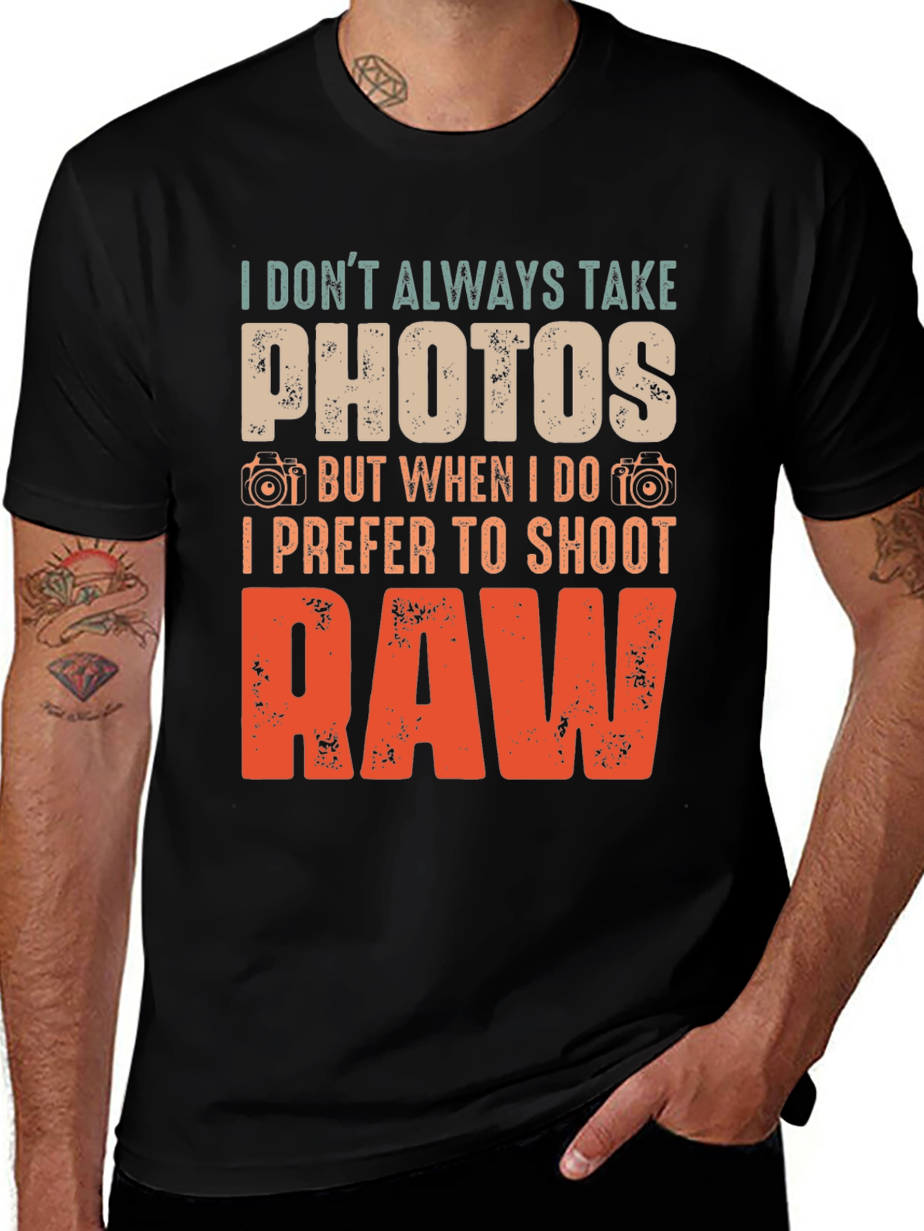 Funny Photographer T-Shirt: I Prefer to Shoot RAW