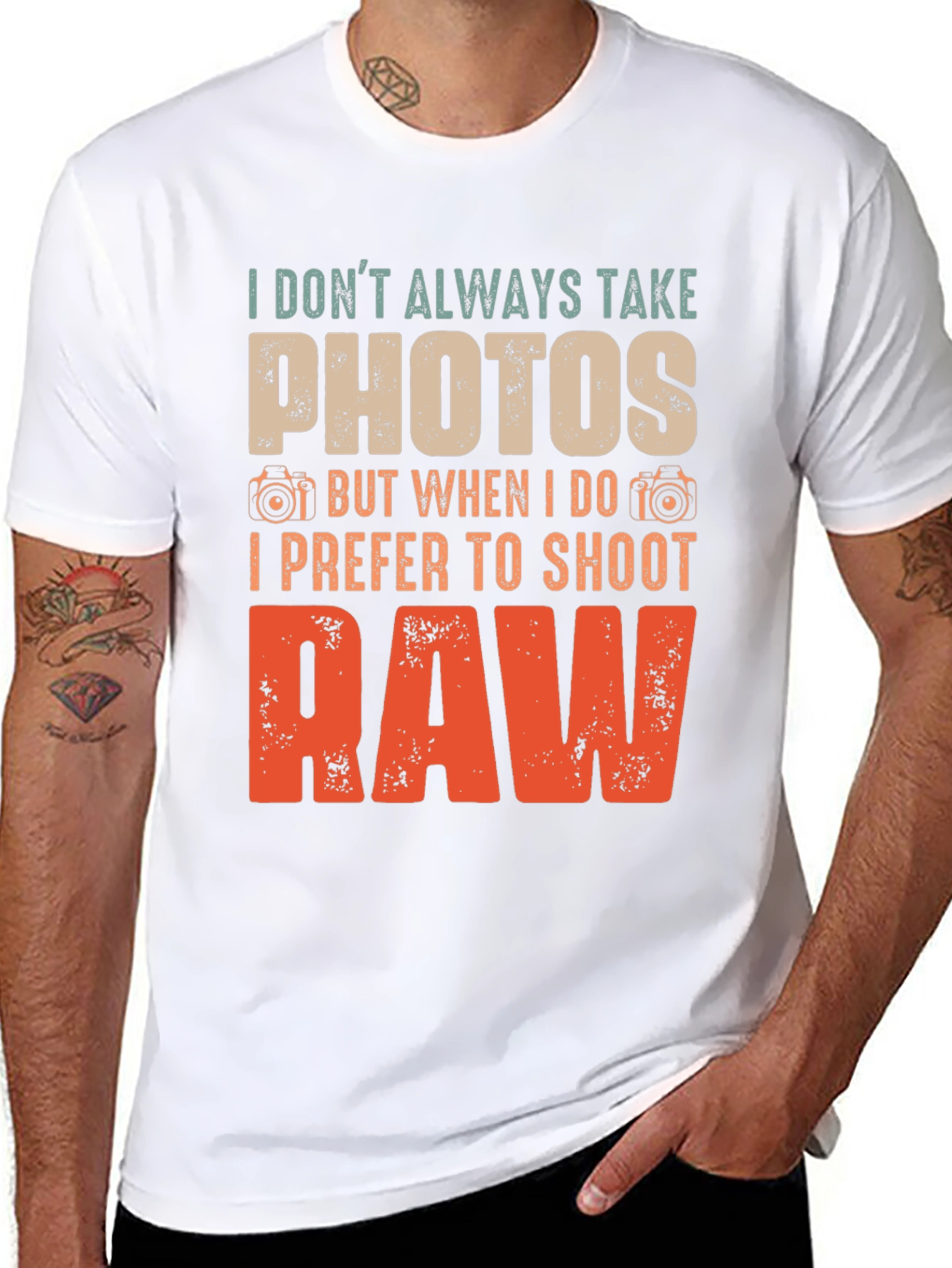 Funny Photographer T-Shirt: I Prefer to Shoot RAW