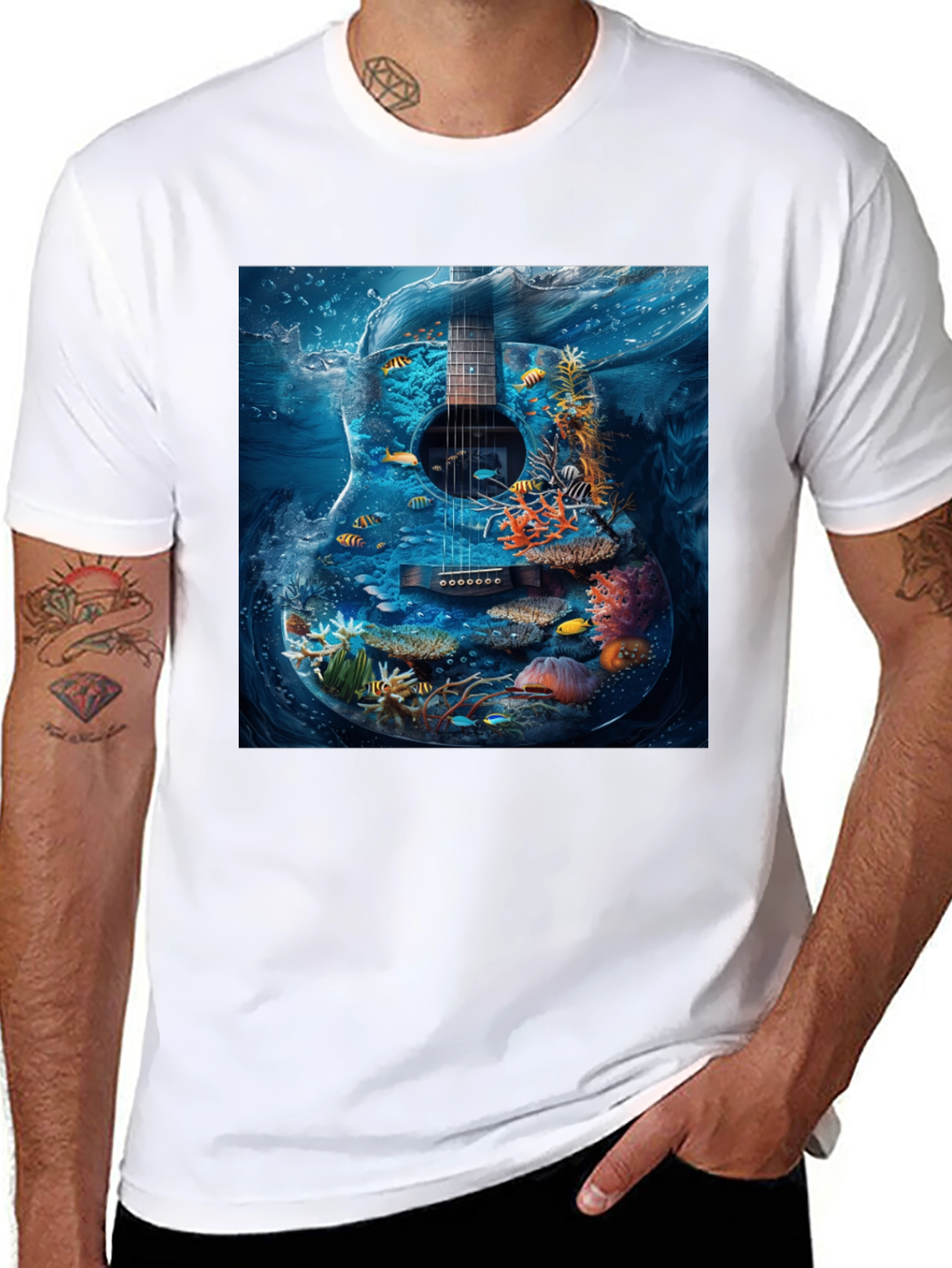 Underwater Guitar Graphic Tee