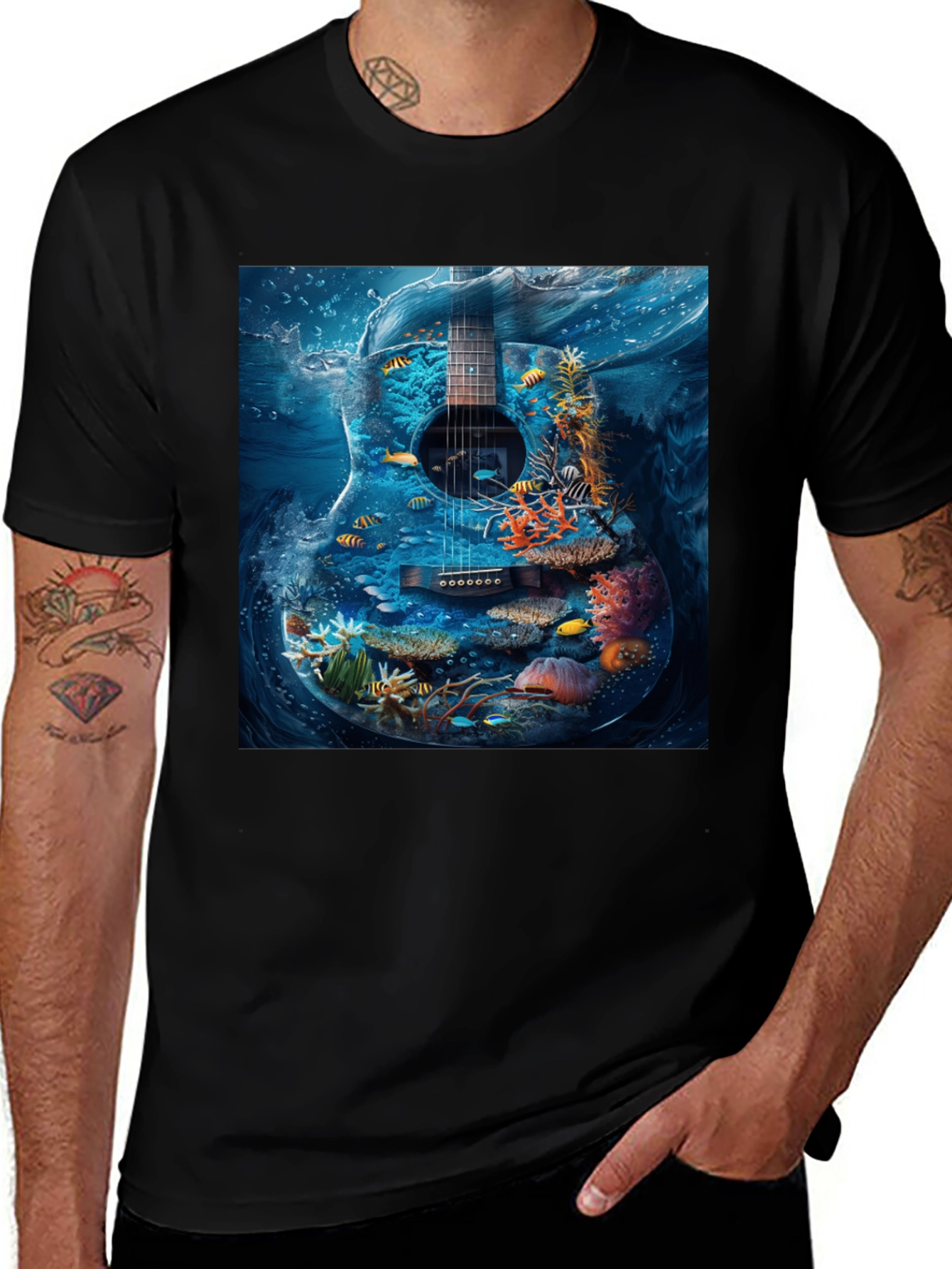 Underwater Guitar Graphic Tee
