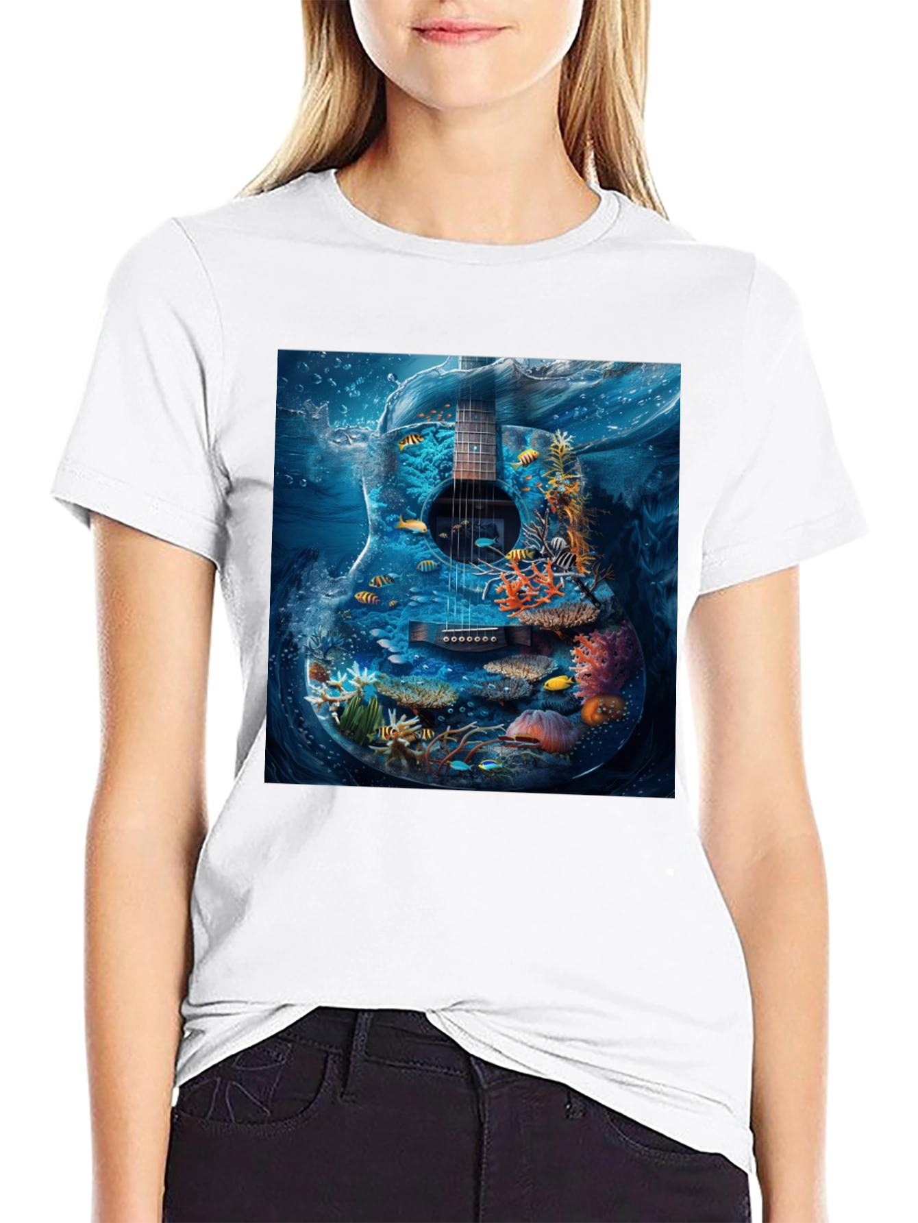 Underwater Guitar Graphic Tee