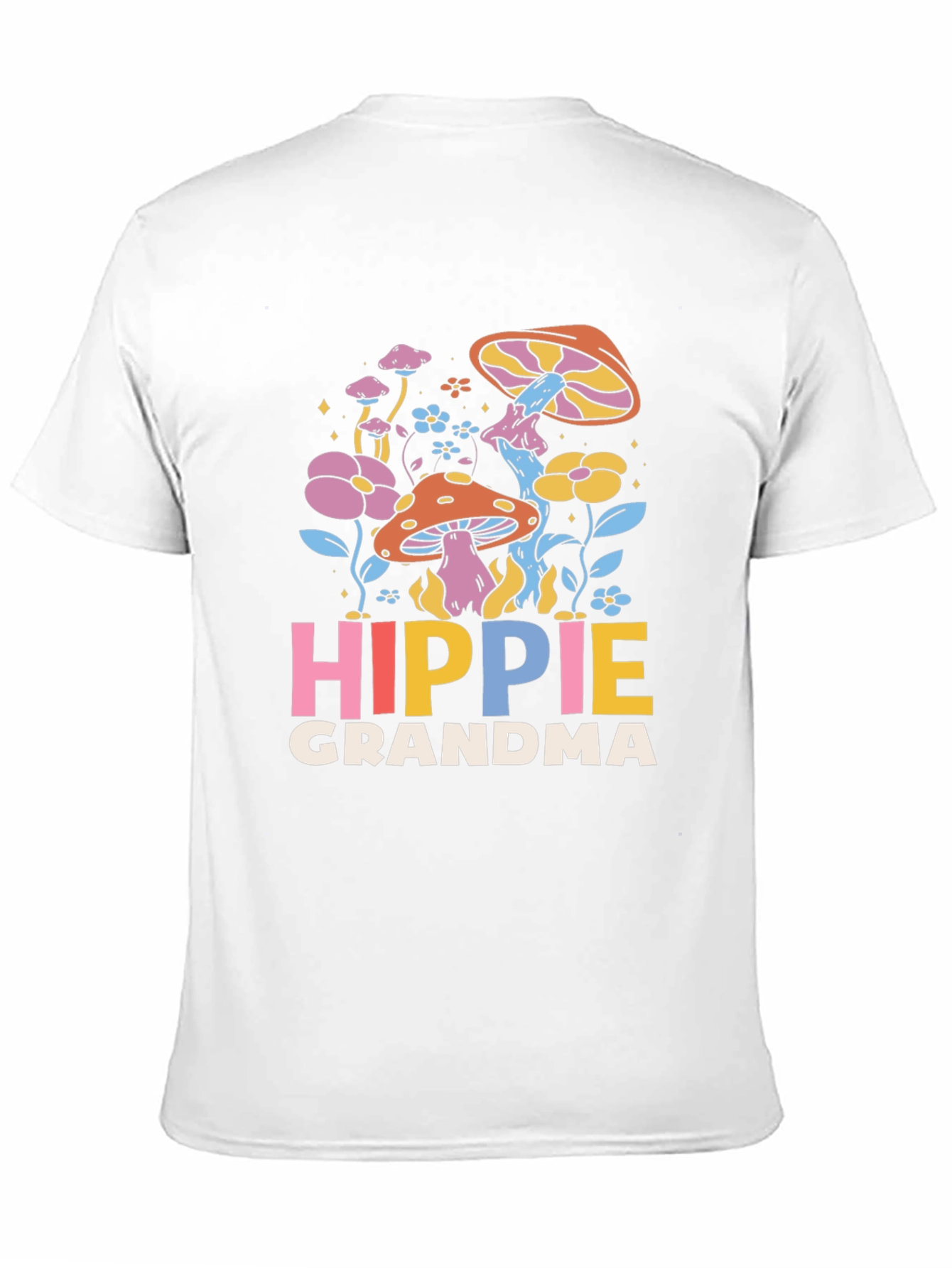 Hippie Grandma Graphic Tee - Retro Mushroom Shirt