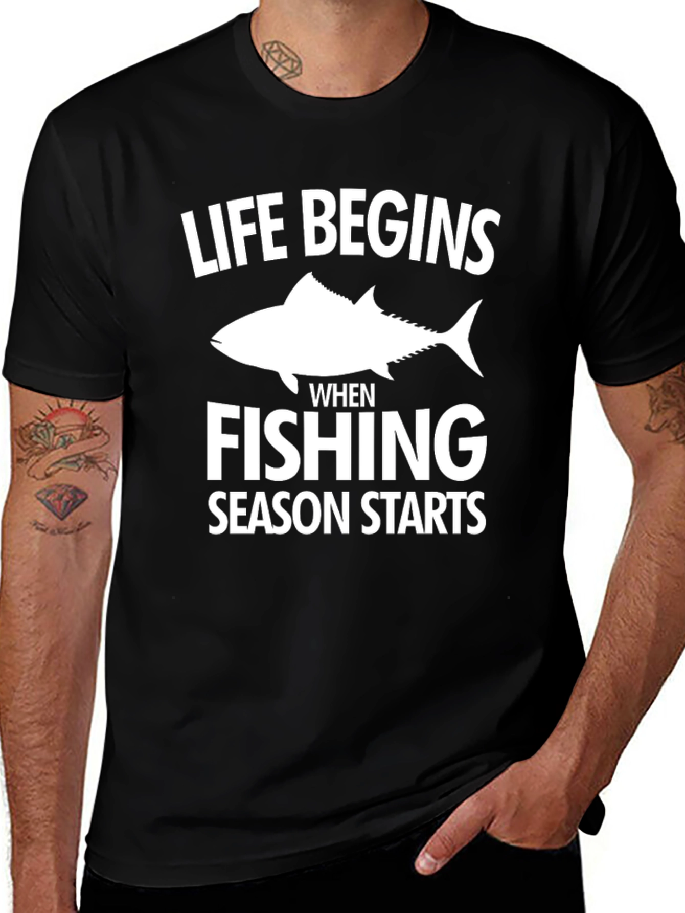 Fishing Season T-Shirt: Life Begins When Fishing Starts