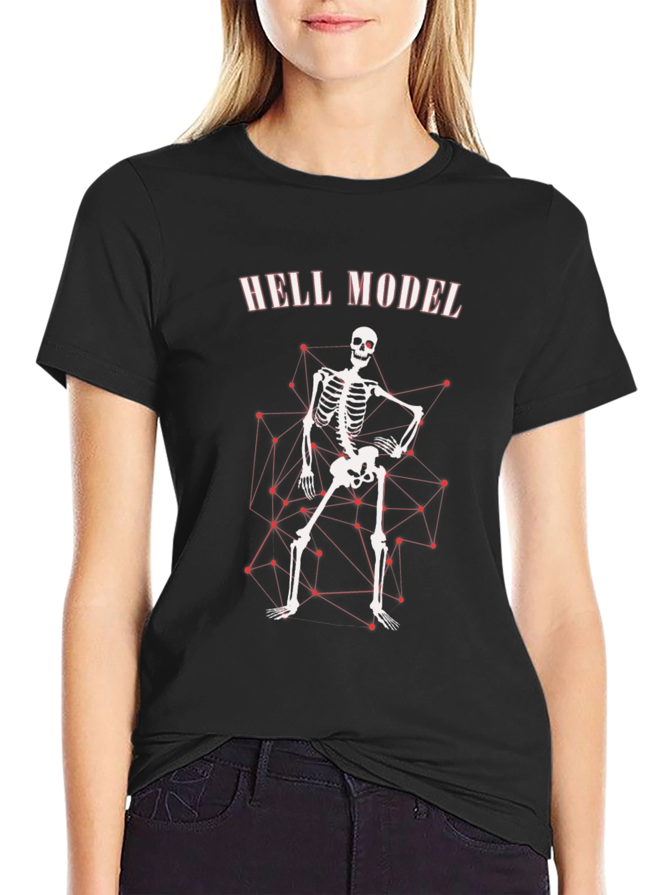 Hell Model Skeleton Graphic T-Shirt - Edgy Style