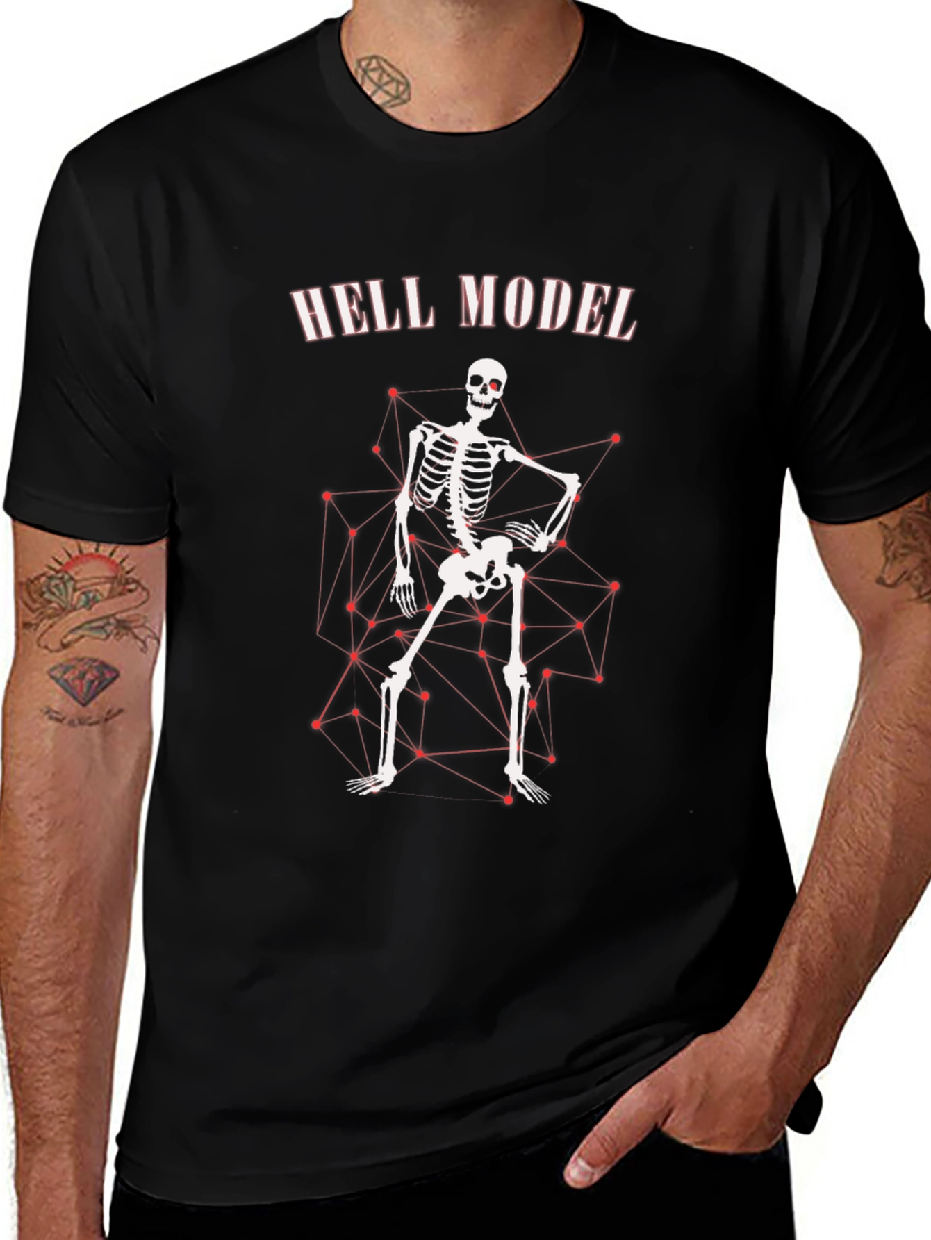 Hell Model Skeleton Graphic T-Shirt - Edgy Style
