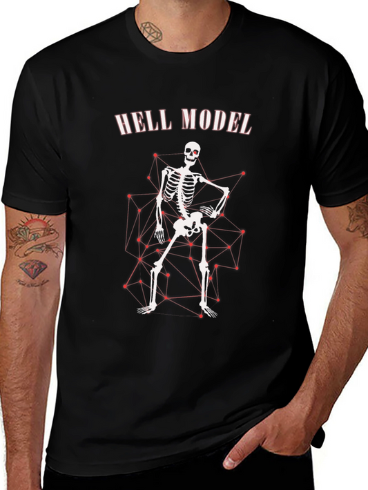 Hell Model Skeleton Graphic T-Shirt - Edgy Style