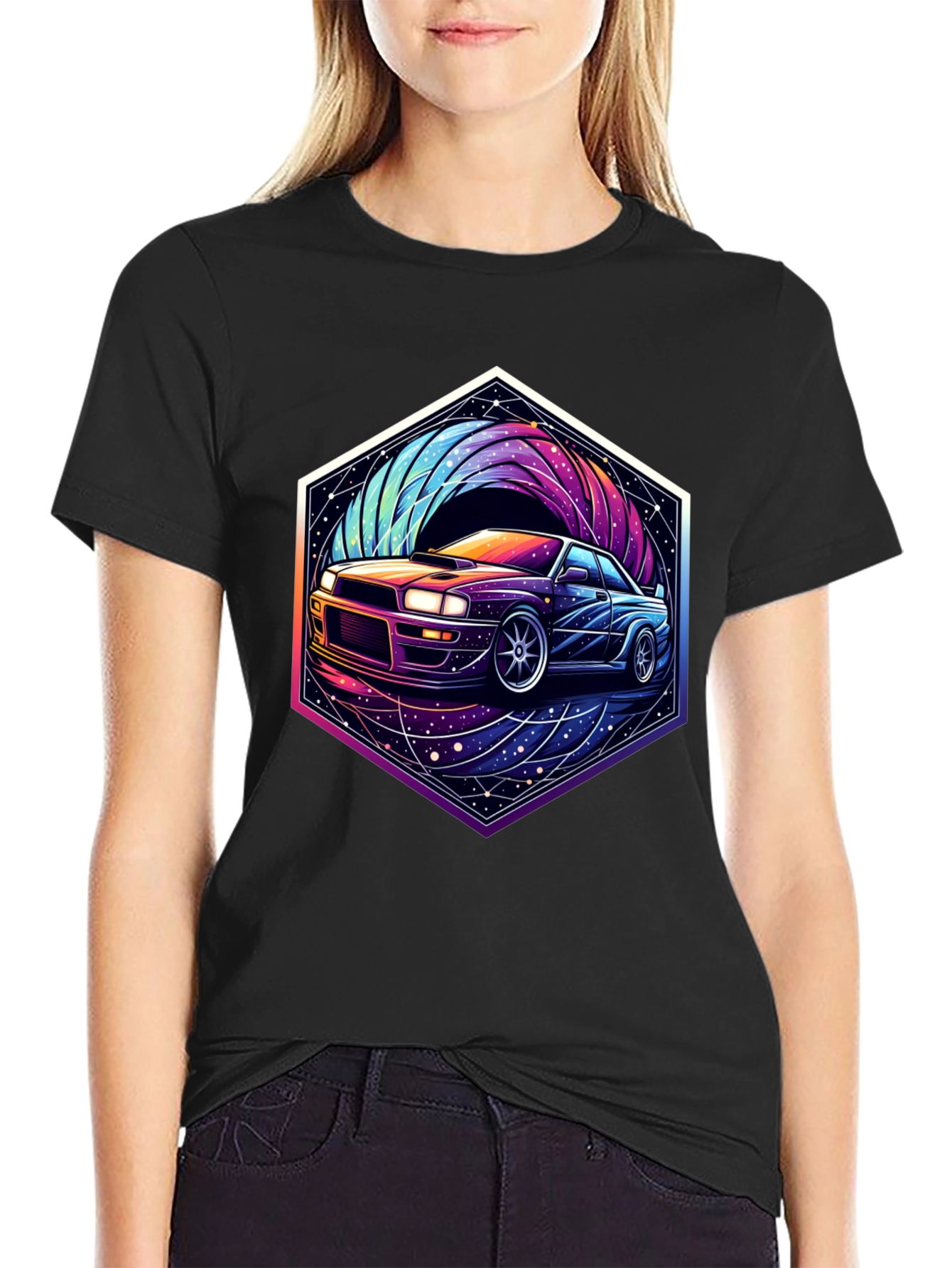 Cosmic Car Graphic Tee - Retro Racer Style