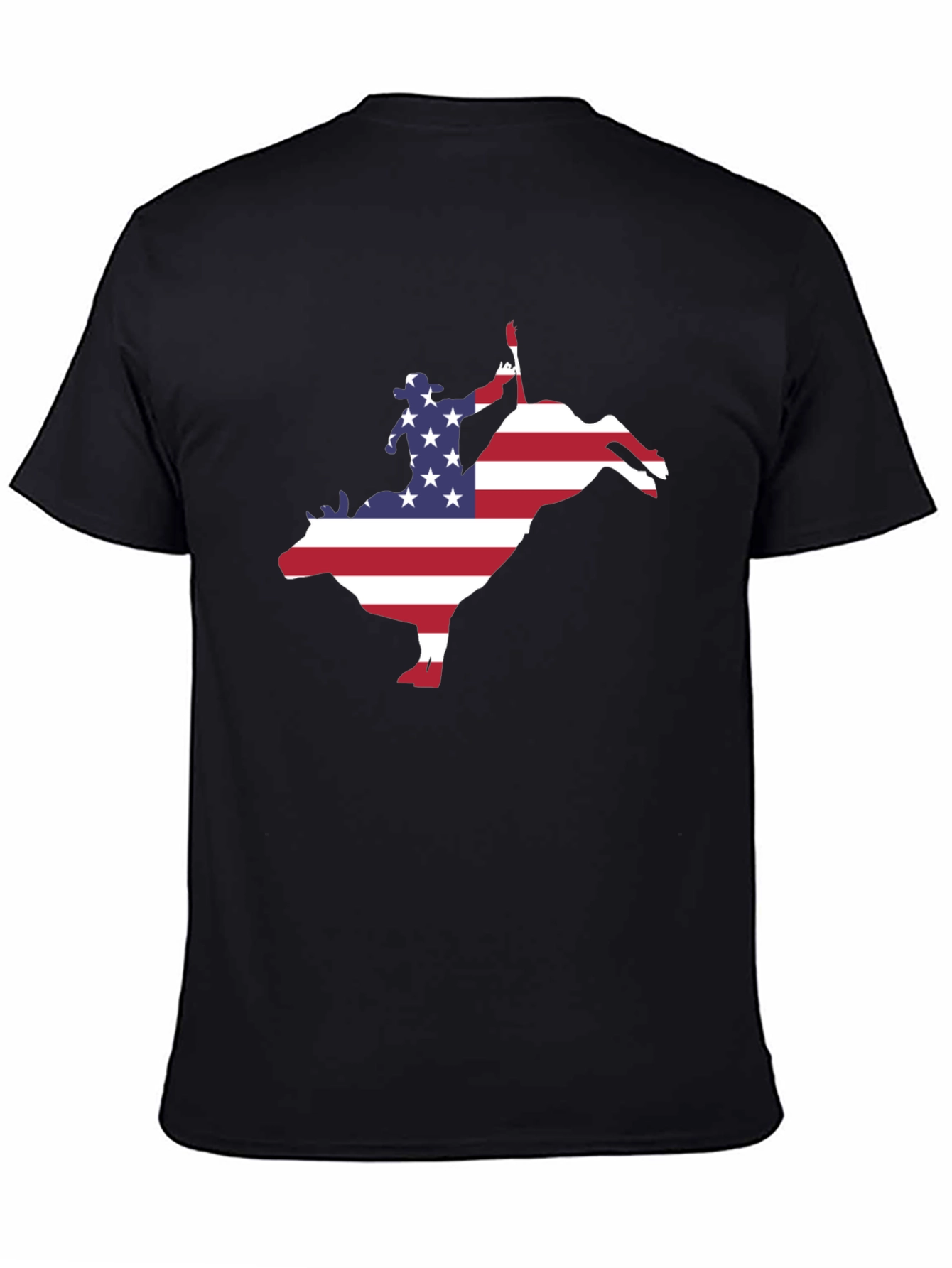 American Flag Bull Rider Graphic T-Shirt