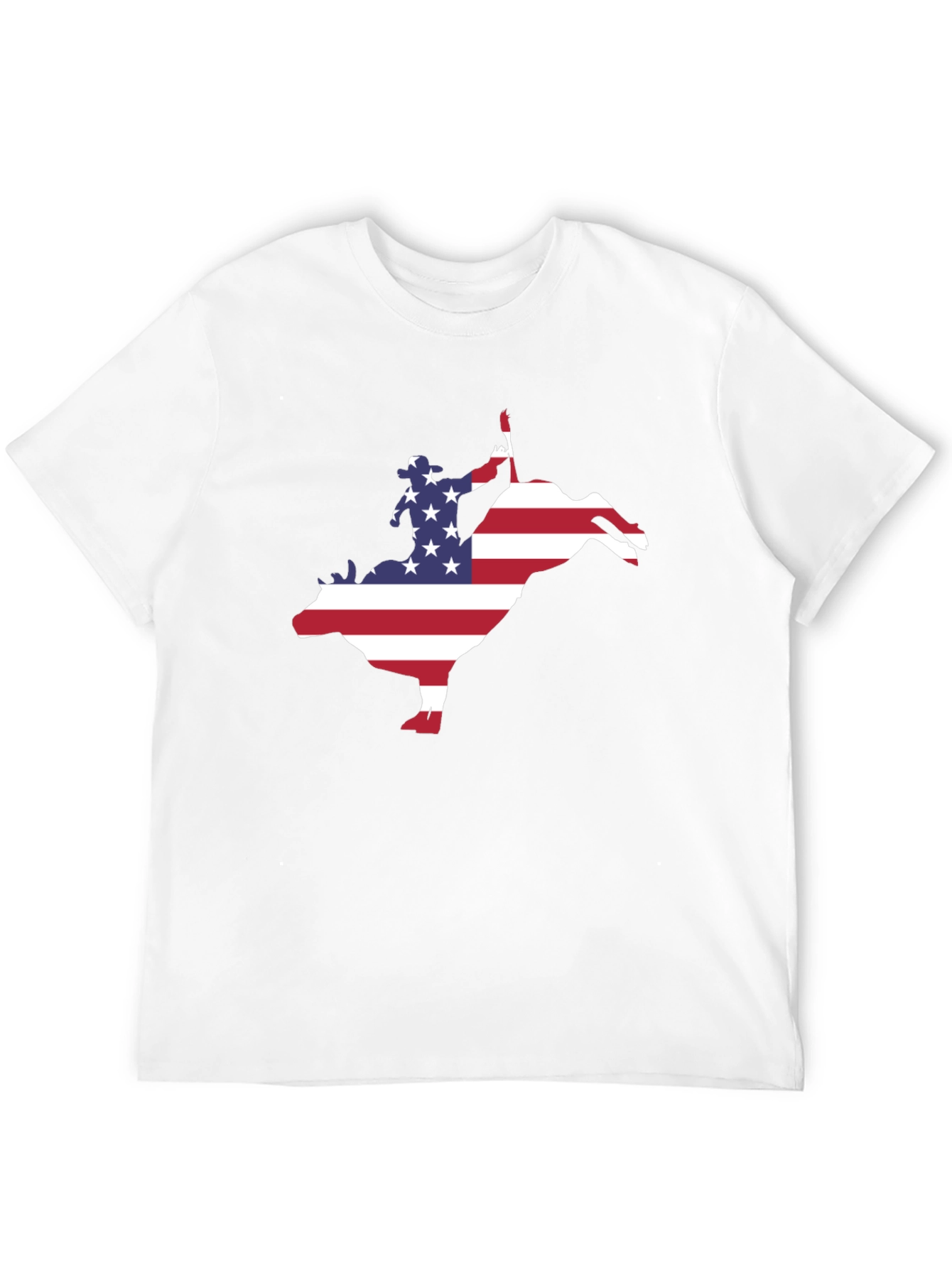 American Flag Bull Rider Graphic T-Shirt
