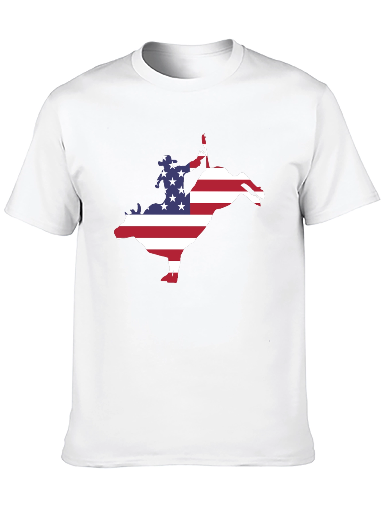 American Flag Bull Rider Graphic T-Shirt