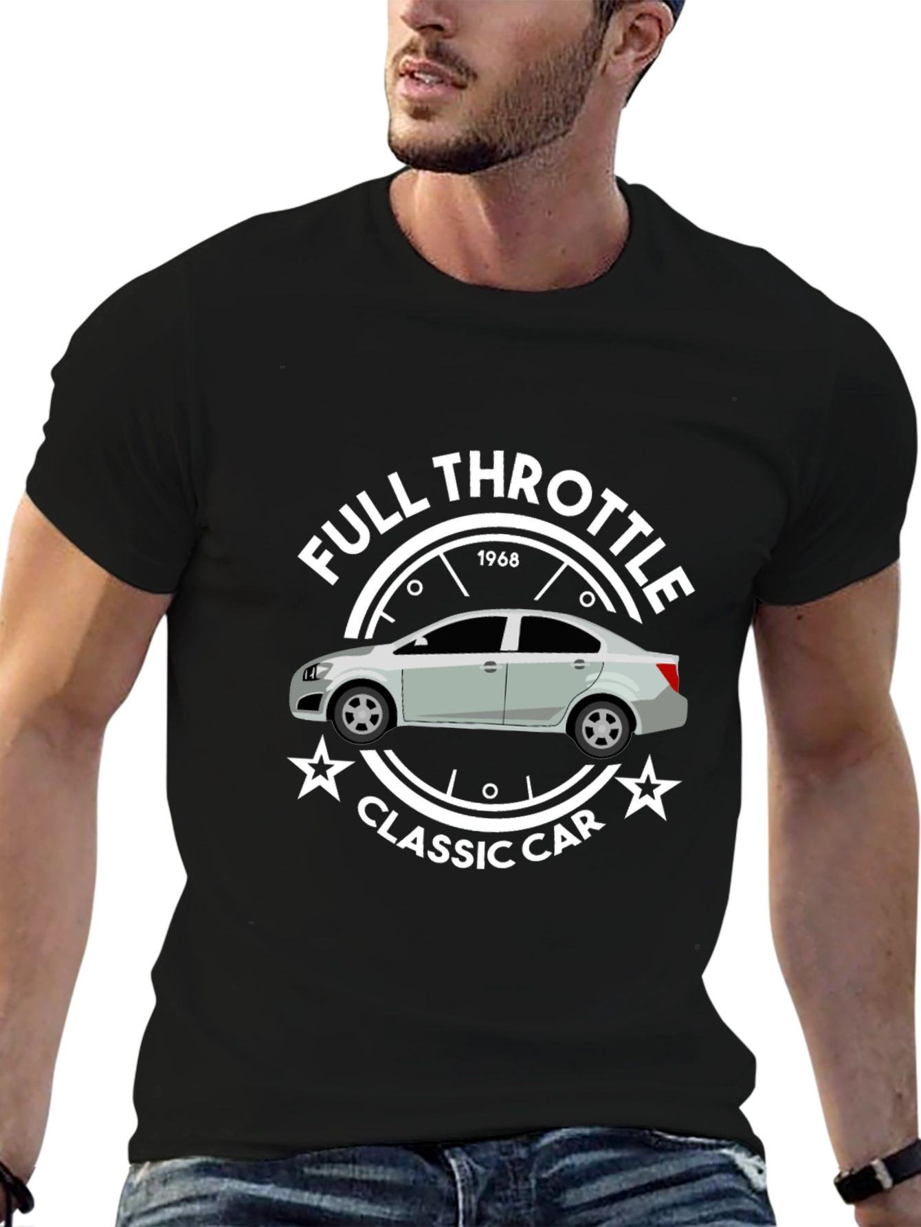 Full Throttle Classic Car 1968 Graphic T-Shirt