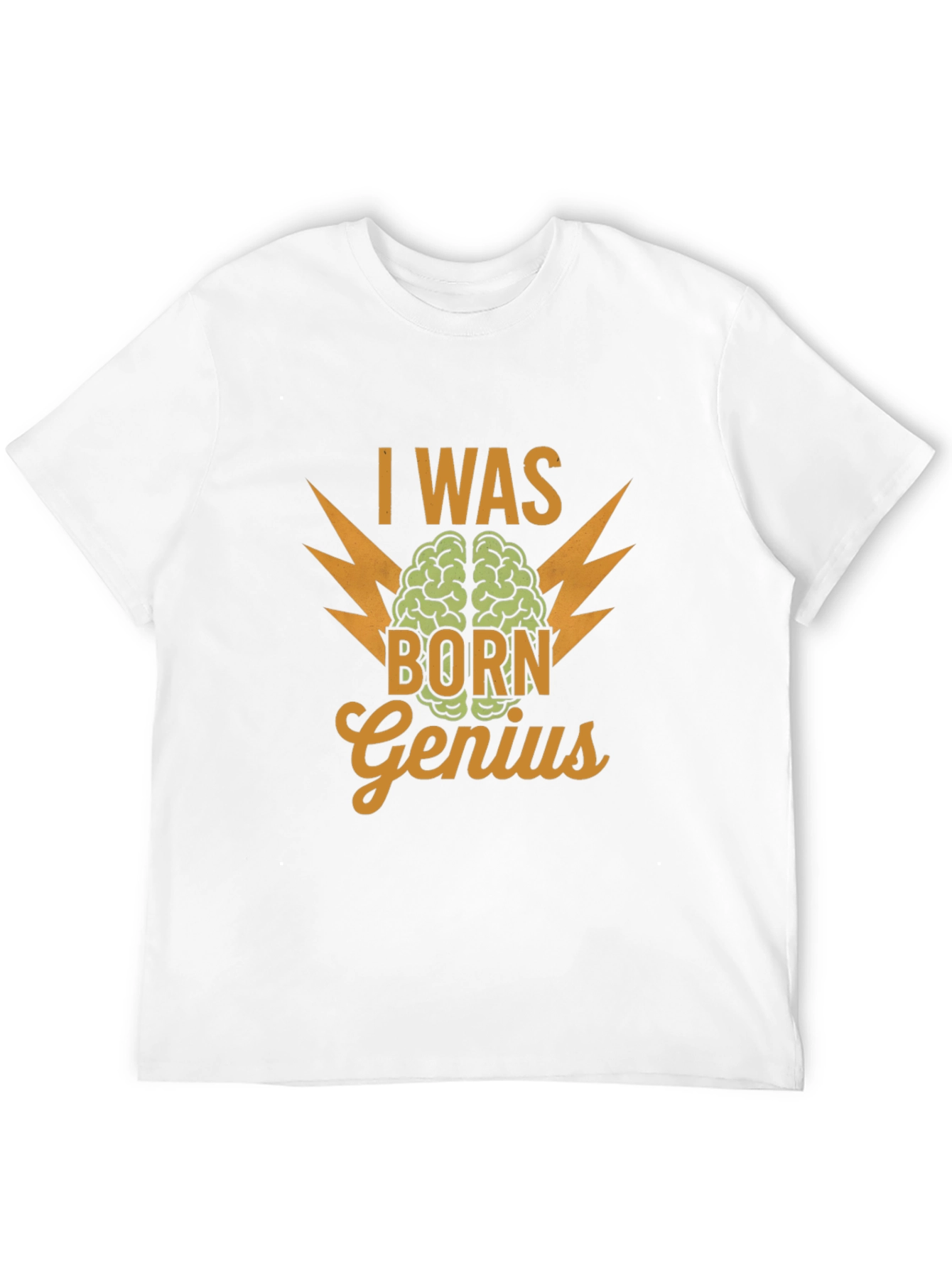 I Was Born Genius Black Graphic T-Shirt