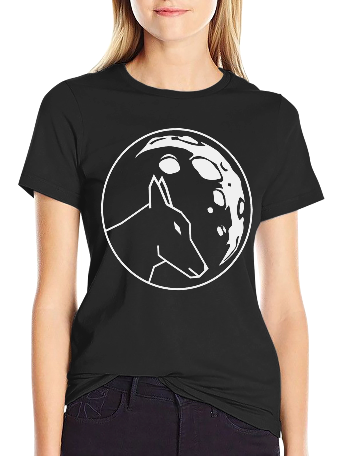 Wolf Moon Graphic Tee - Stylish Black T-Shirt