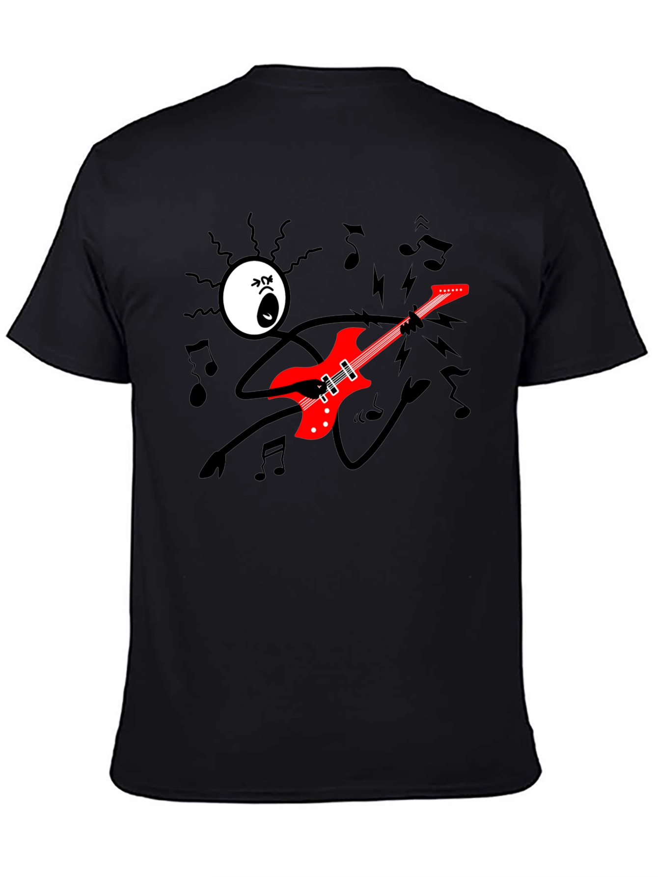 Rock On! Graphic Print Black T-Shirt