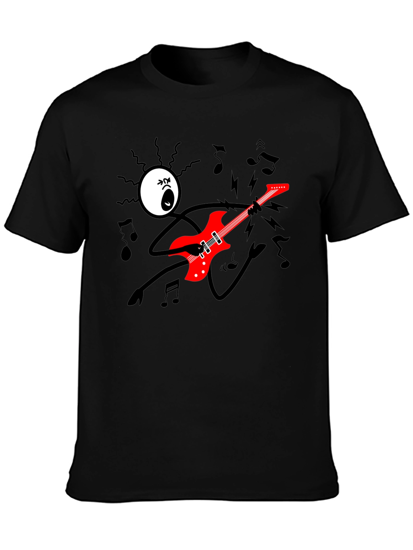 Rock On! Graphic Print Black T-Shirt