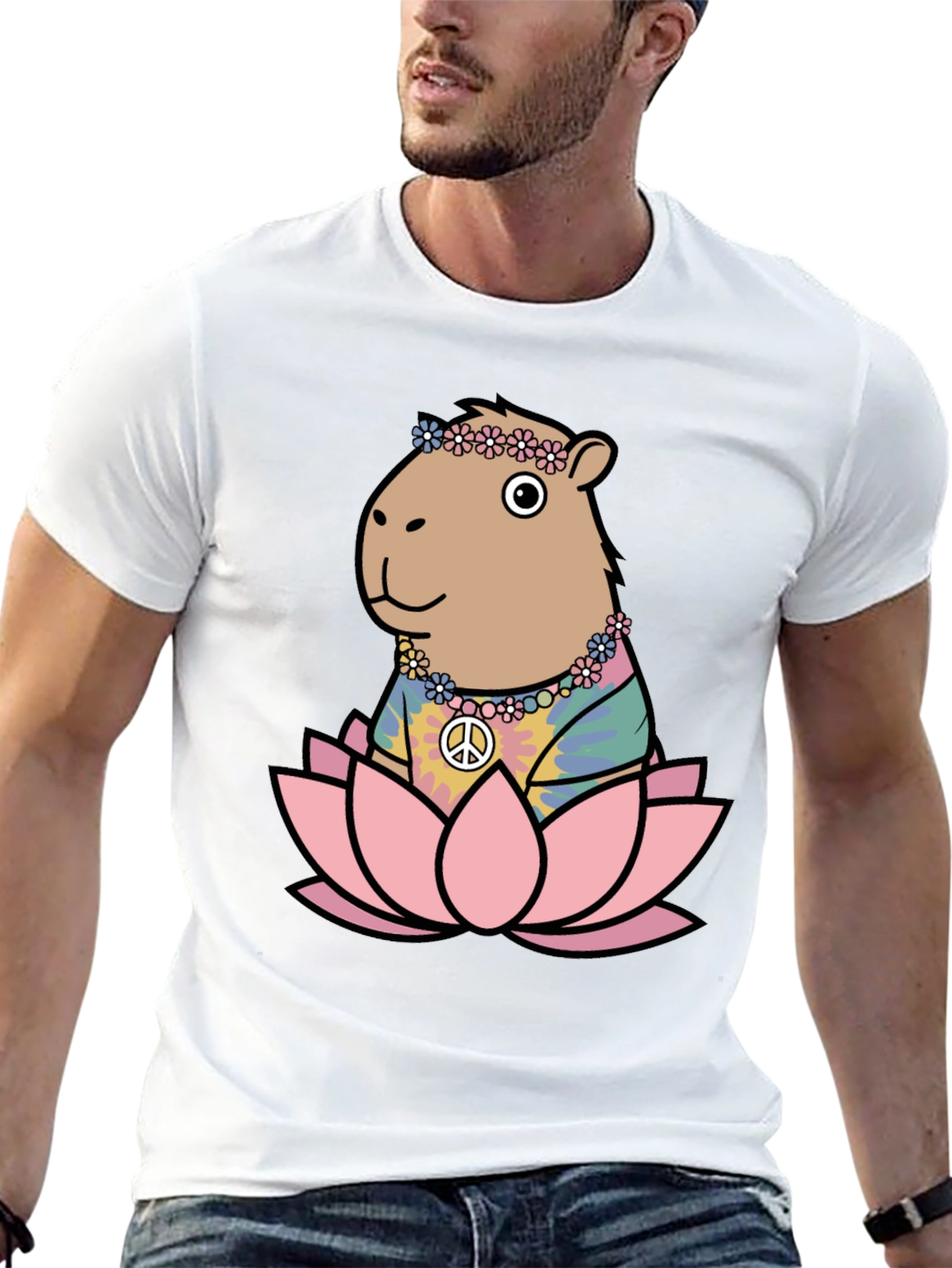 Hippie Capybara Lotus T-Shirt
