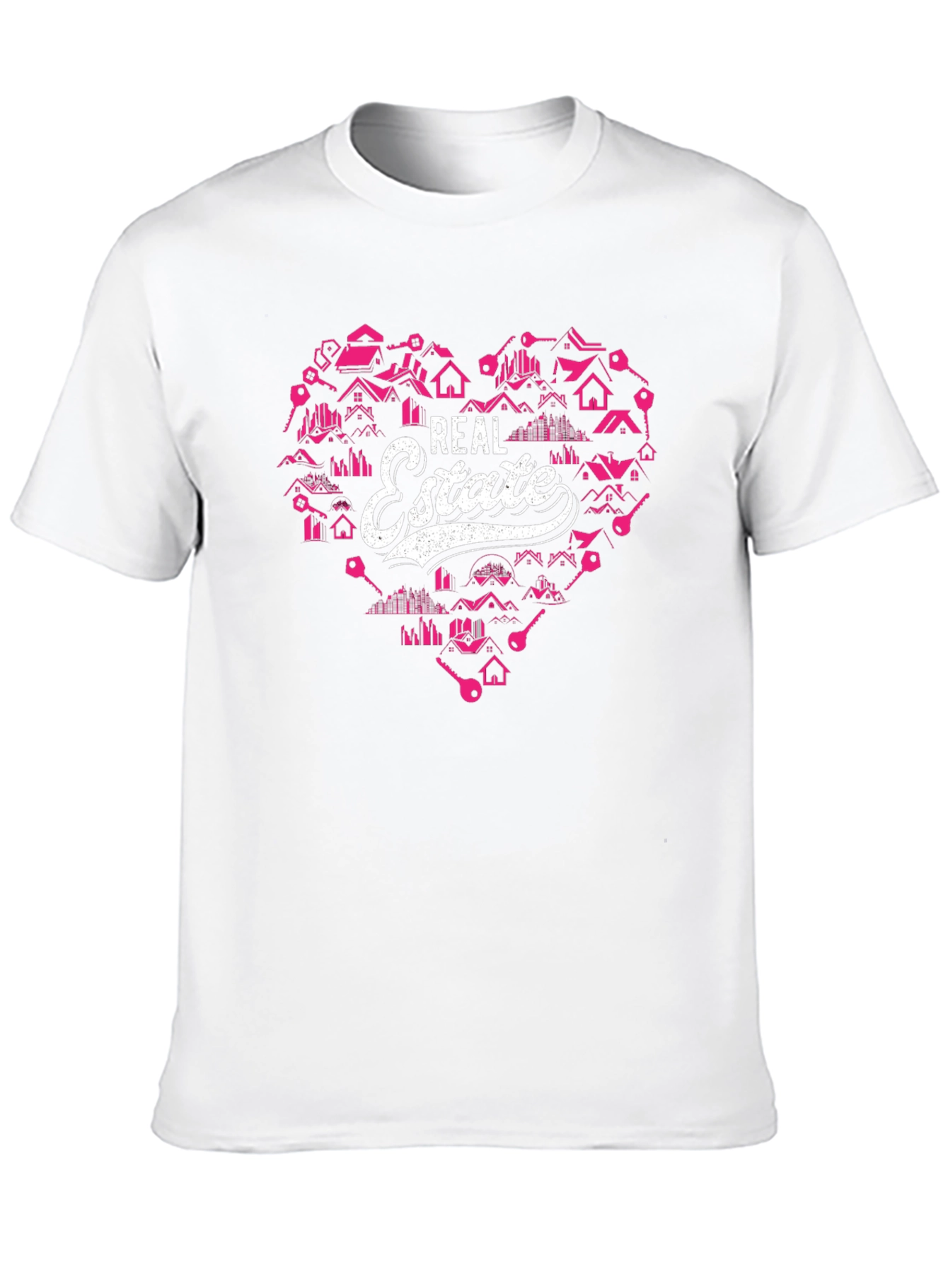 Real Estate Heart Graphic Tee - Black Cotton T-Shirt