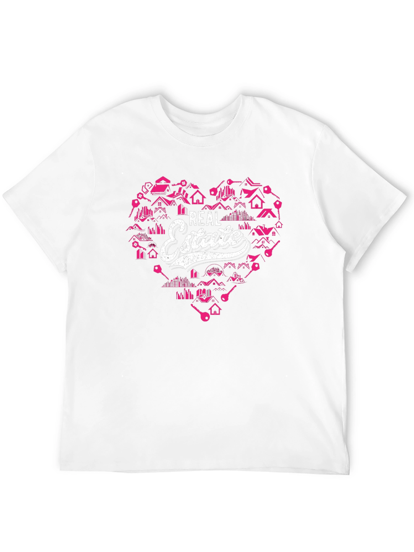 Real Estate Heart Graphic Tee - Black Cotton T-Shirt