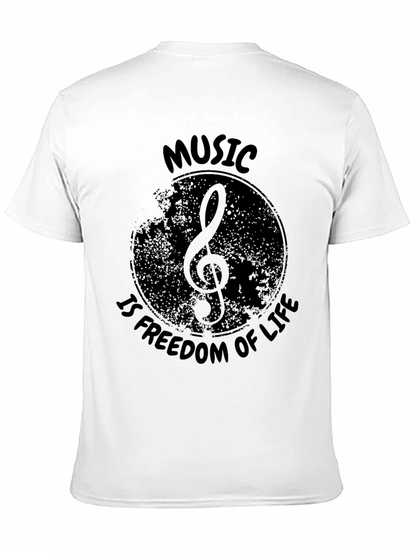Music Is Freedom of Life Black Graphic Tee