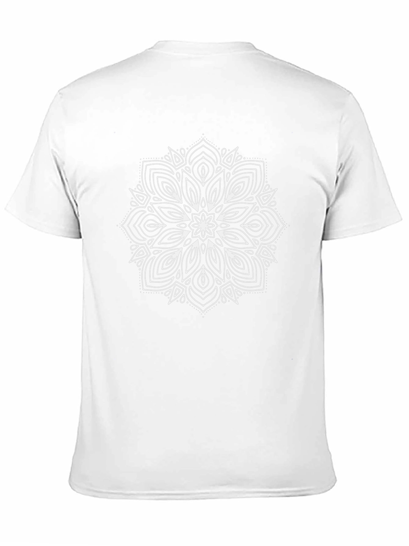 Black T-Shirt with White Mandala Design