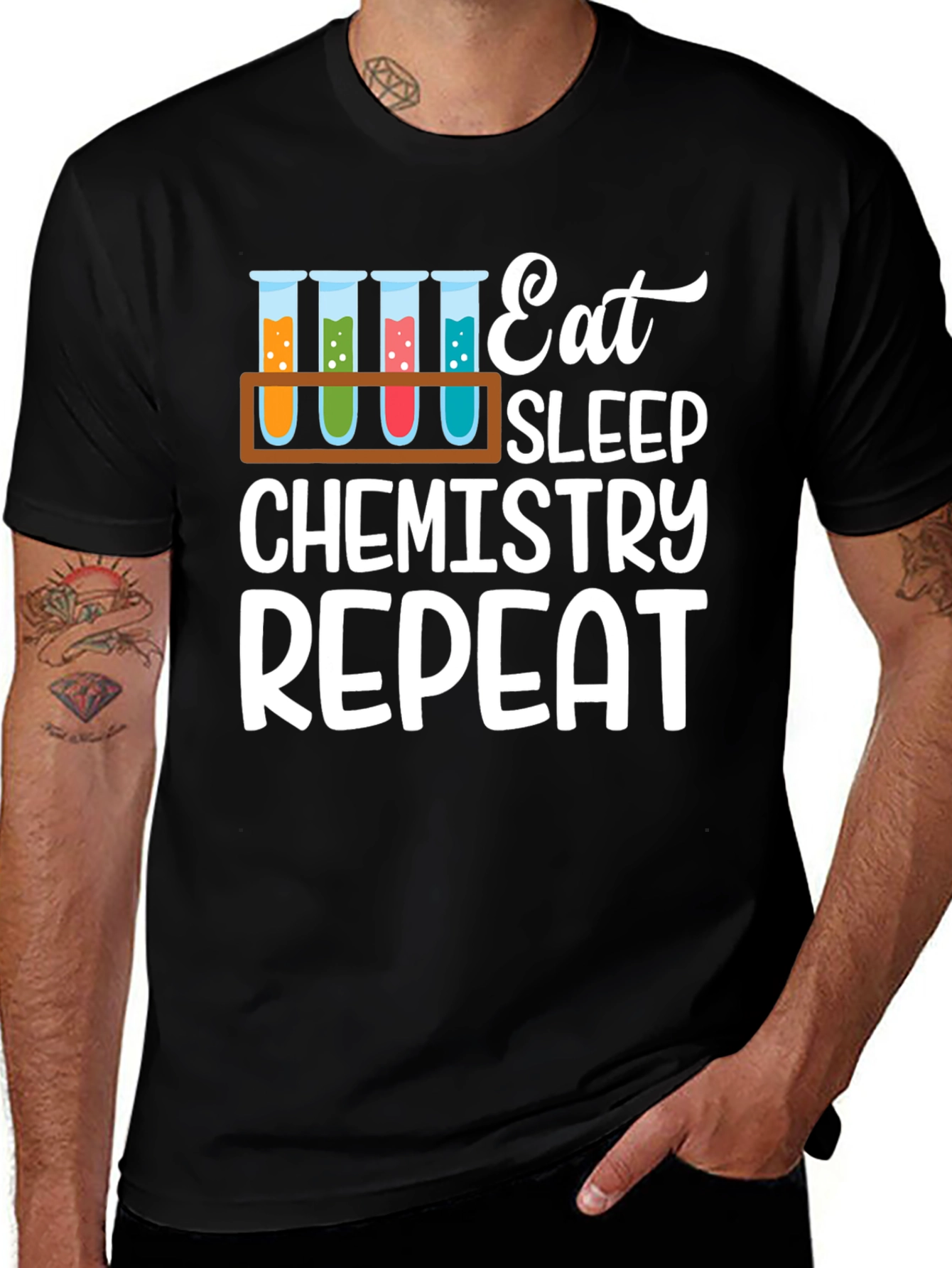 Eat Sleep Chemistry Repeat Graphic T-Shirt