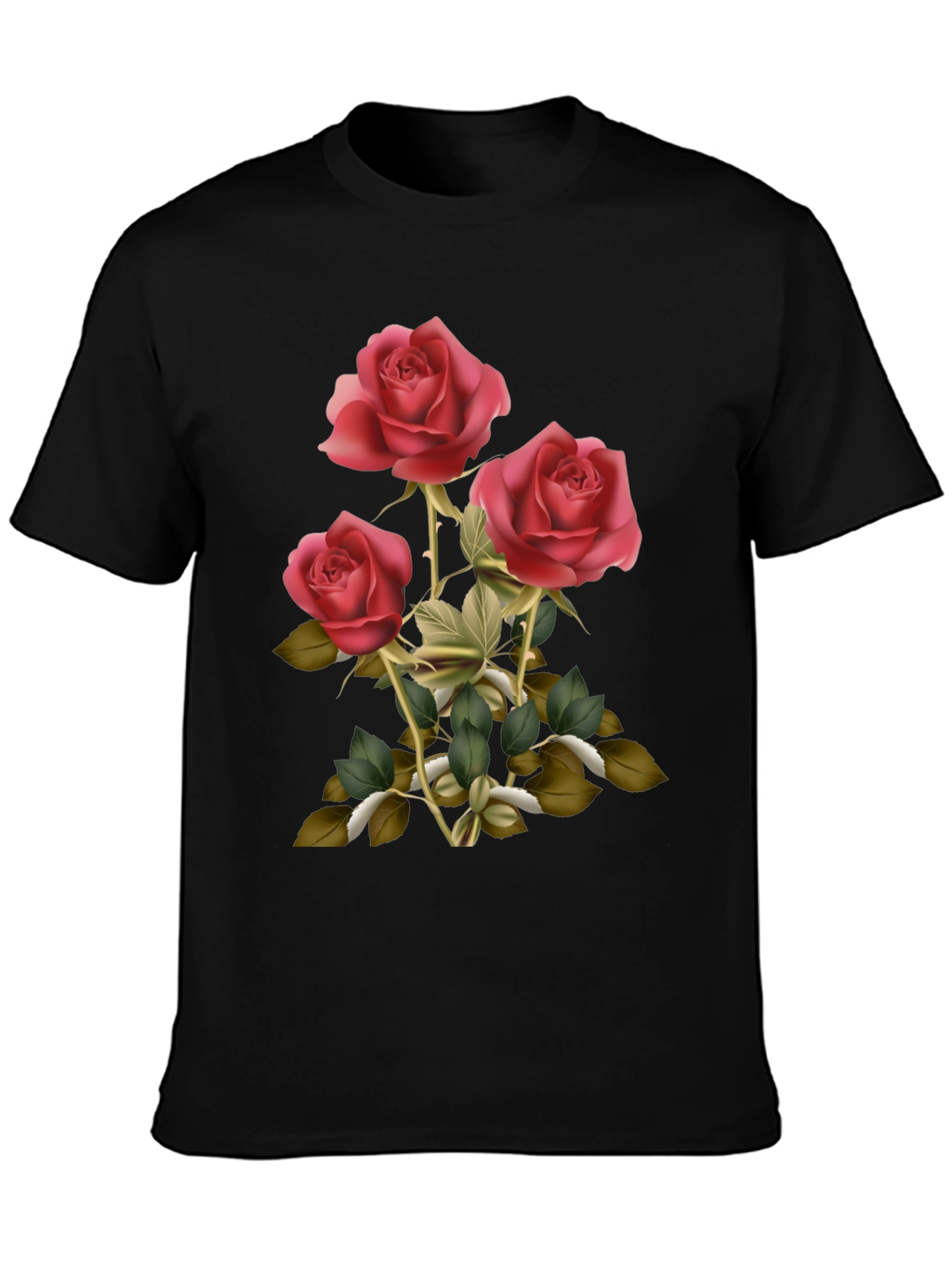 Rose Graphic Mens Tee - Elegant Floral Design