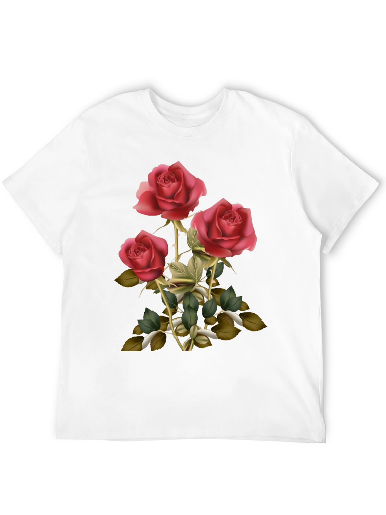Rose Graphic Mens Tee - Elegant Floral Design