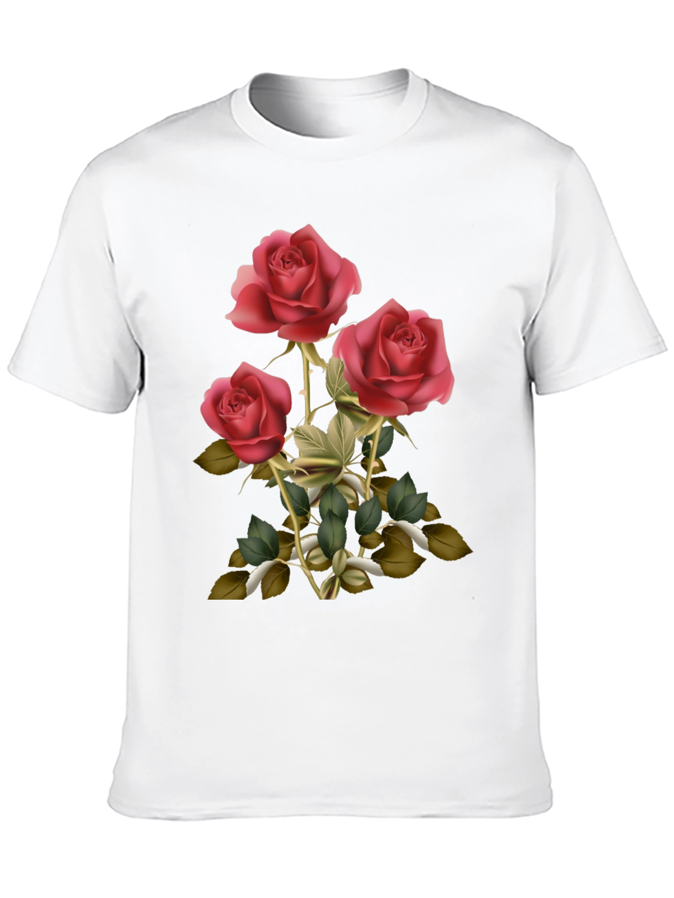 Rose Graphic Mens Tee - Elegant Floral Design