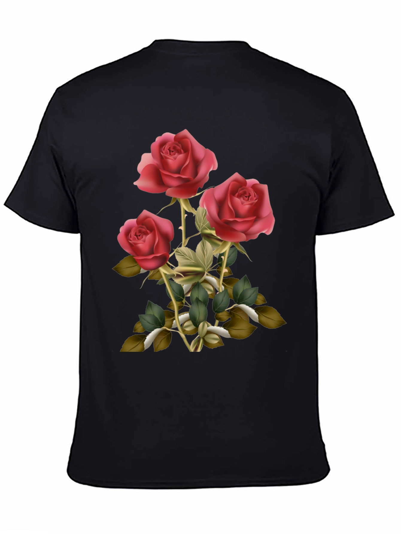 Rose Graphic Mens Tee - Elegant Floral Design