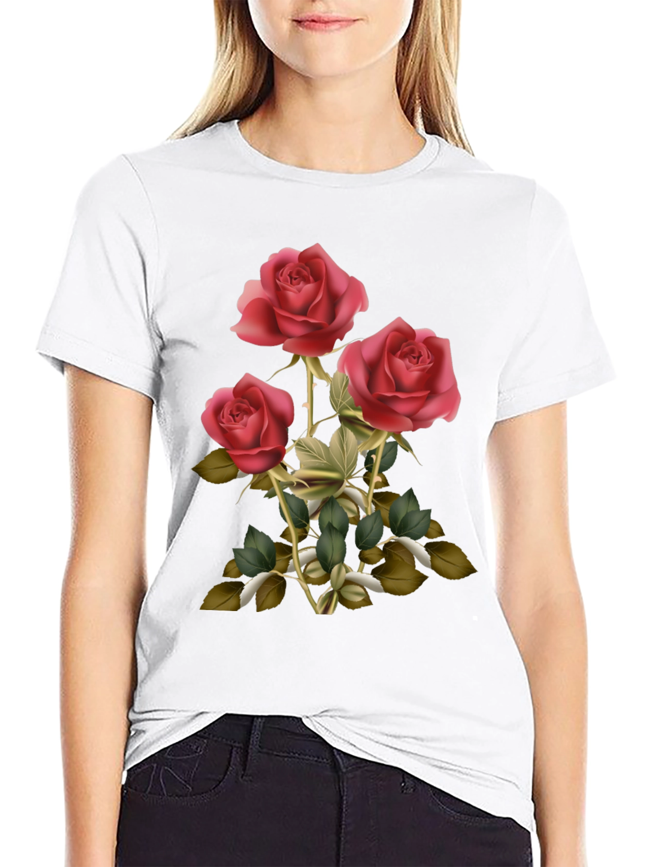 Rose Graphic Mens Tee - Elegant Floral Design