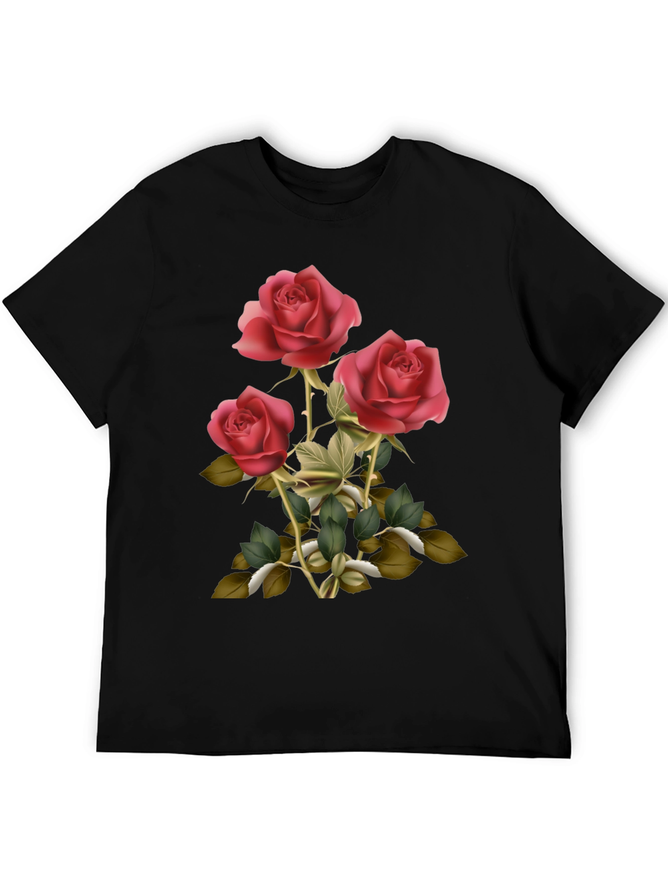 Rose Graphic Mens Tee - Elegant Floral Design