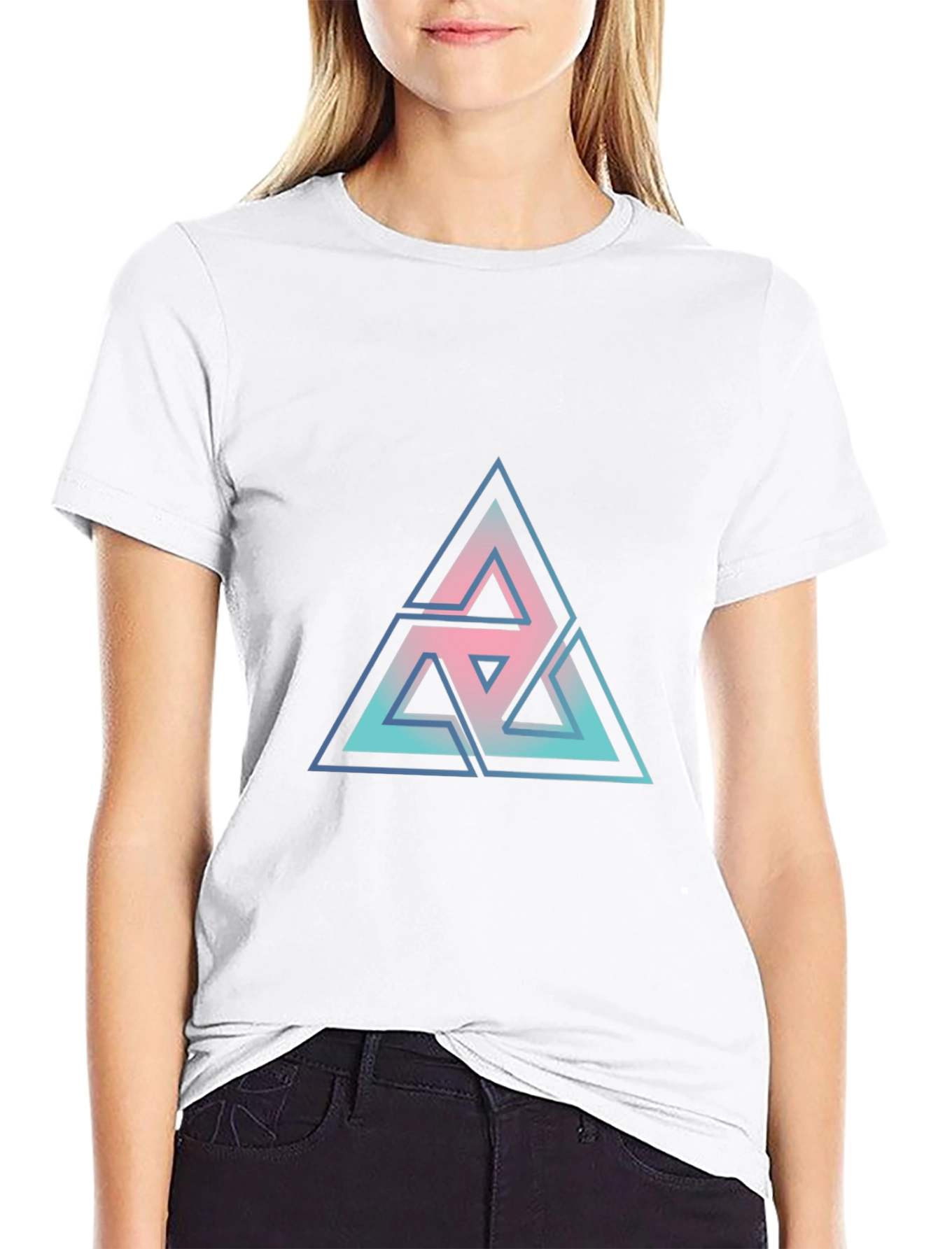 Geometric Triangle Graphic Tee - Modern Casual Style