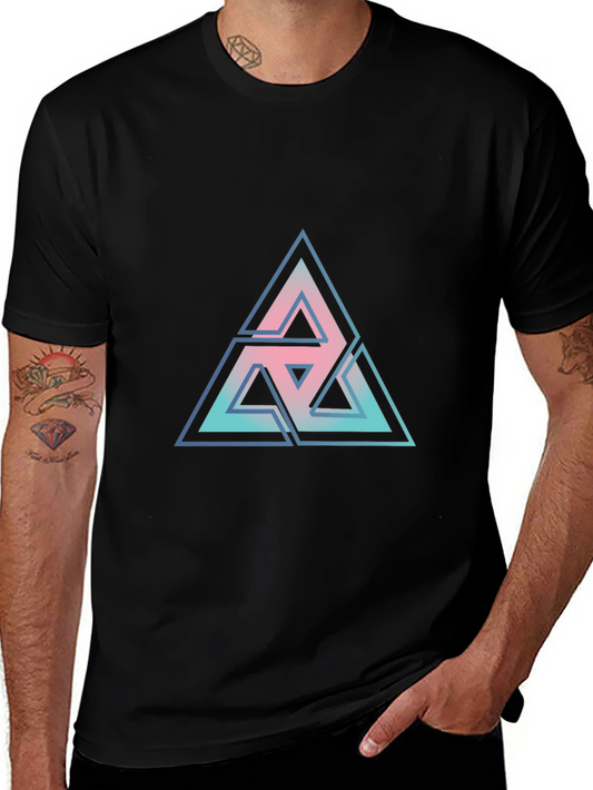 Geometric Triangle Graphic Tee - Modern Casual Style