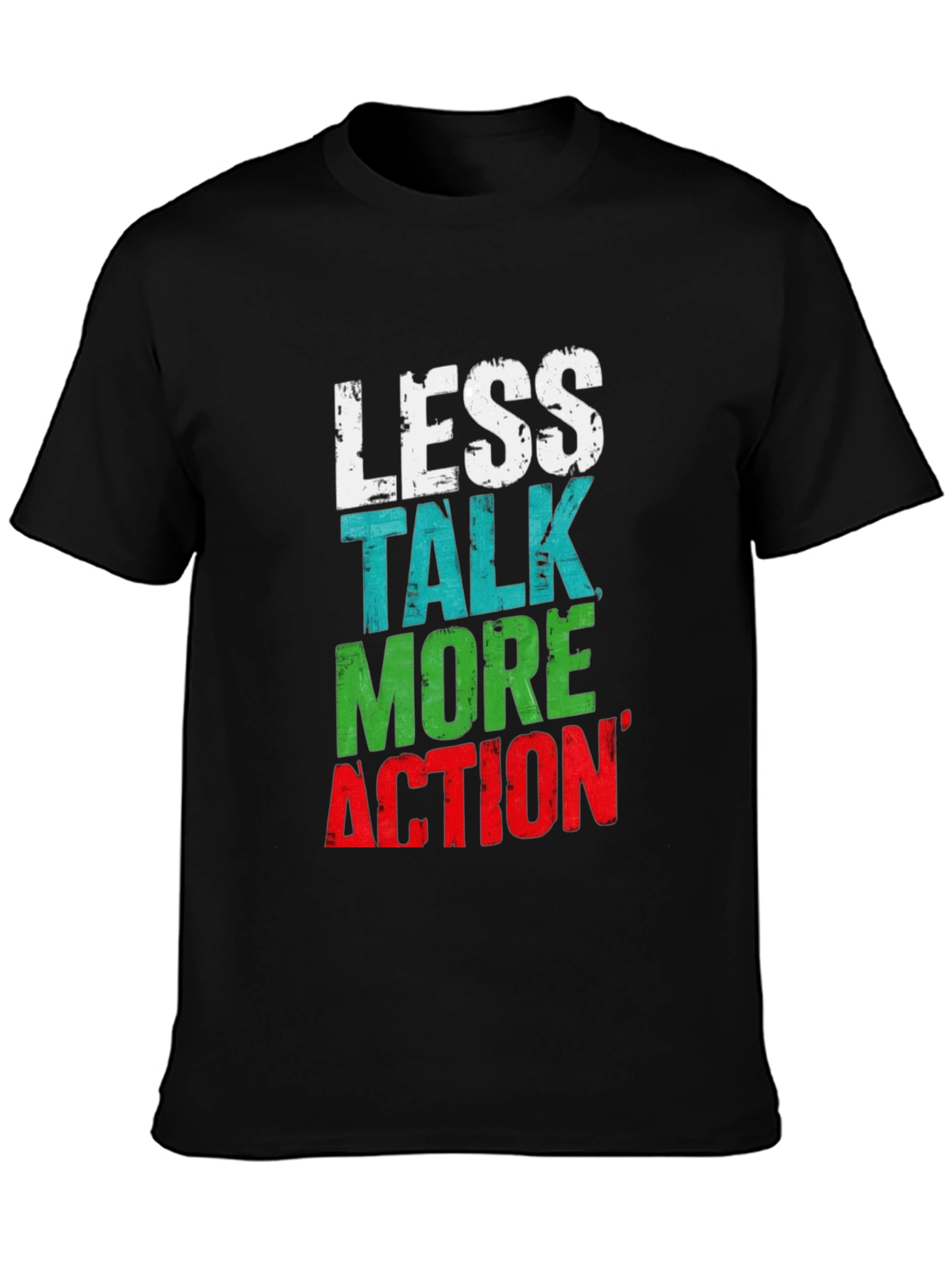 Less Talk More Action Graphic Tee - Black