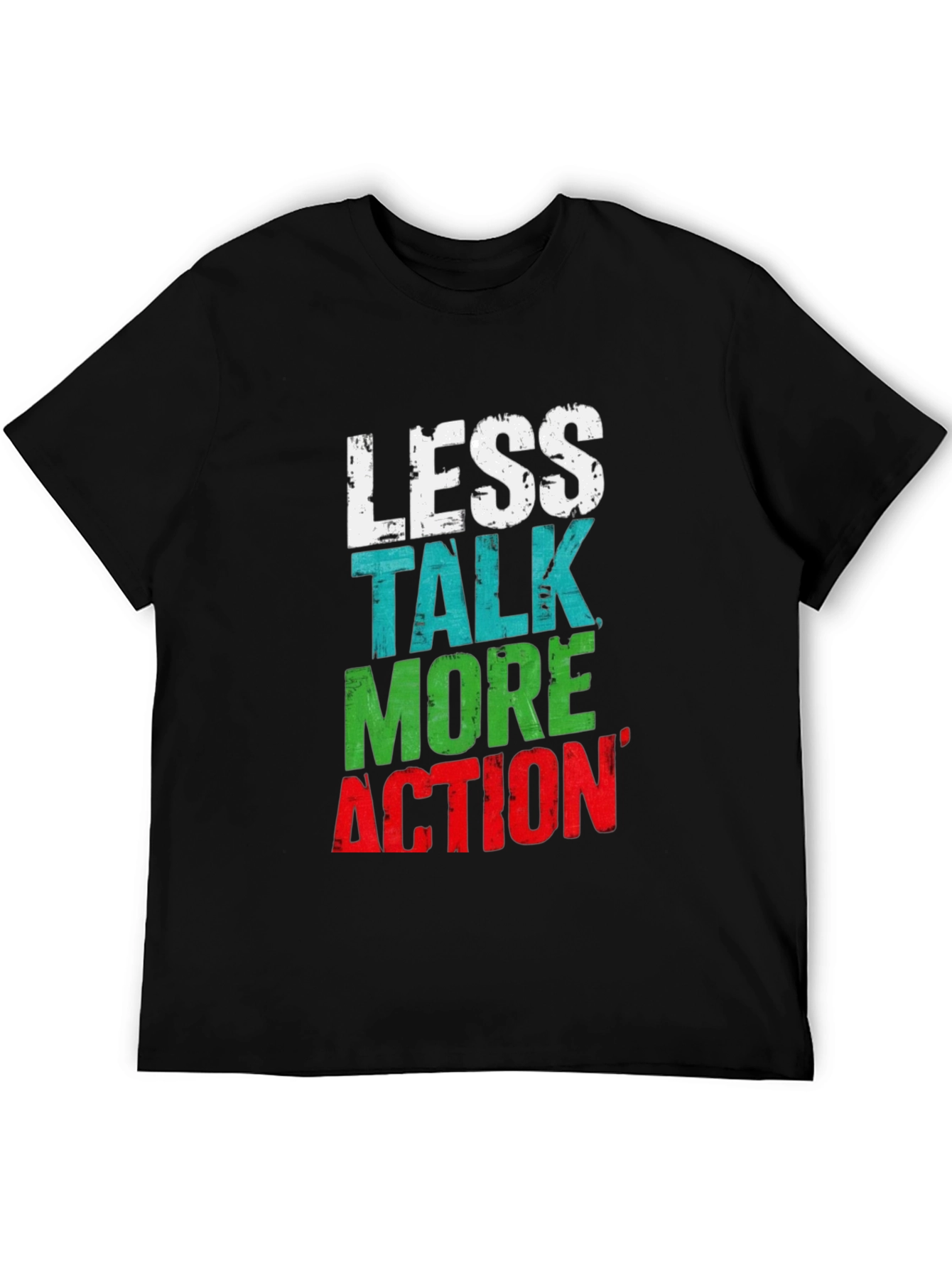 Less Talk More Action Graphic Tee - Black